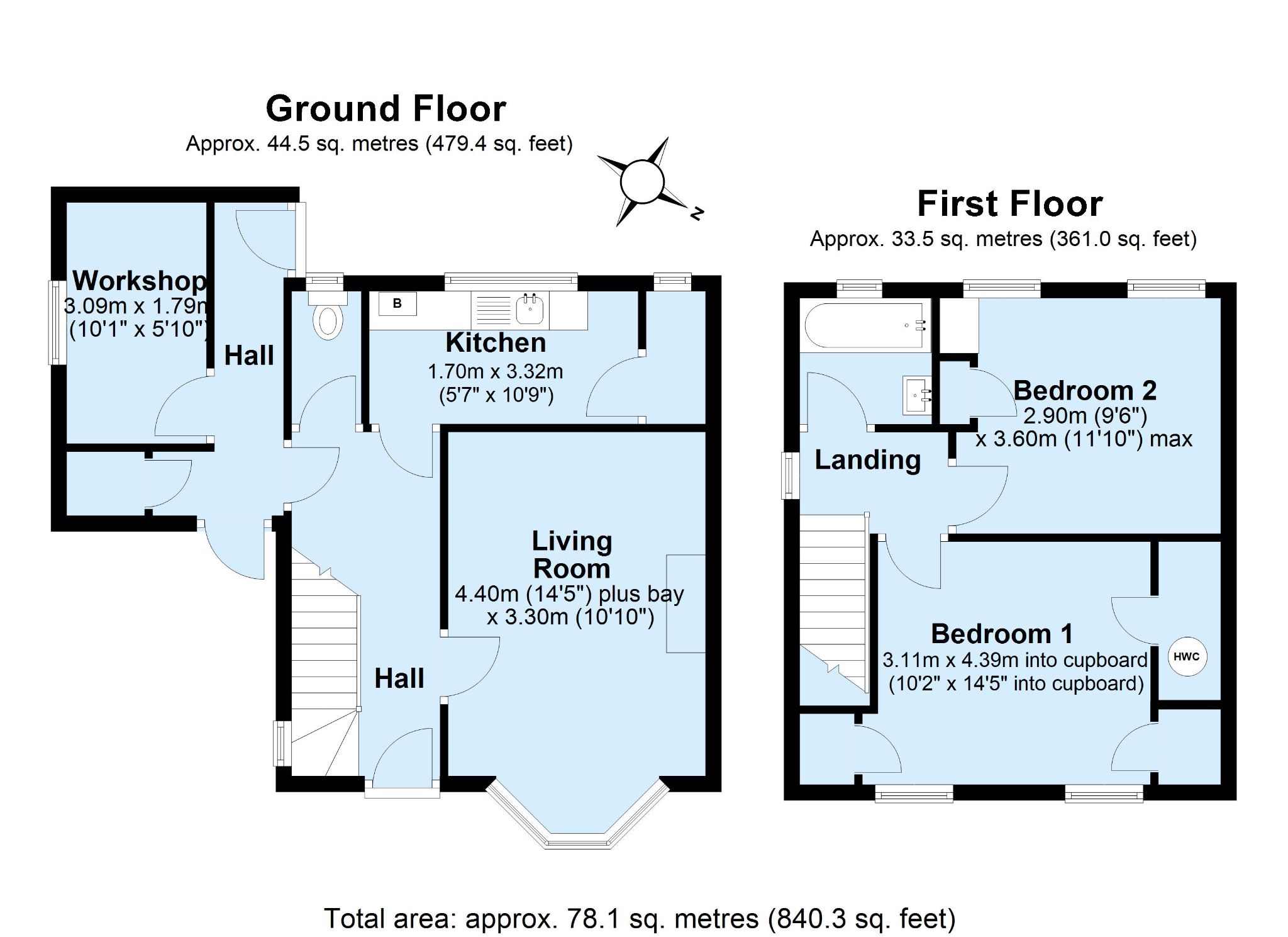 2 bedroom semi-detached house Sold in Sevenoaks - Floorplan 1