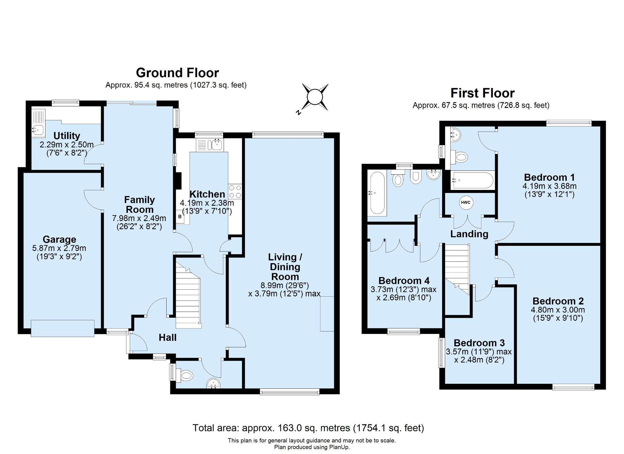 4 bedroom link detached house Sold in Sevenoaks - Floorplan 1