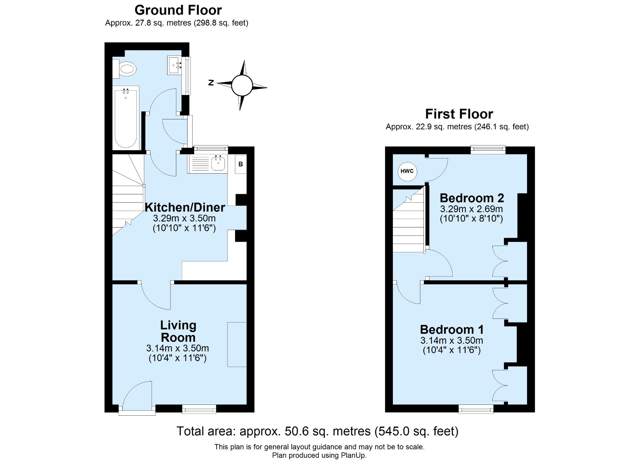 2 bedroom mid terraced house Sold in Sevenoaks - Floorplan 1