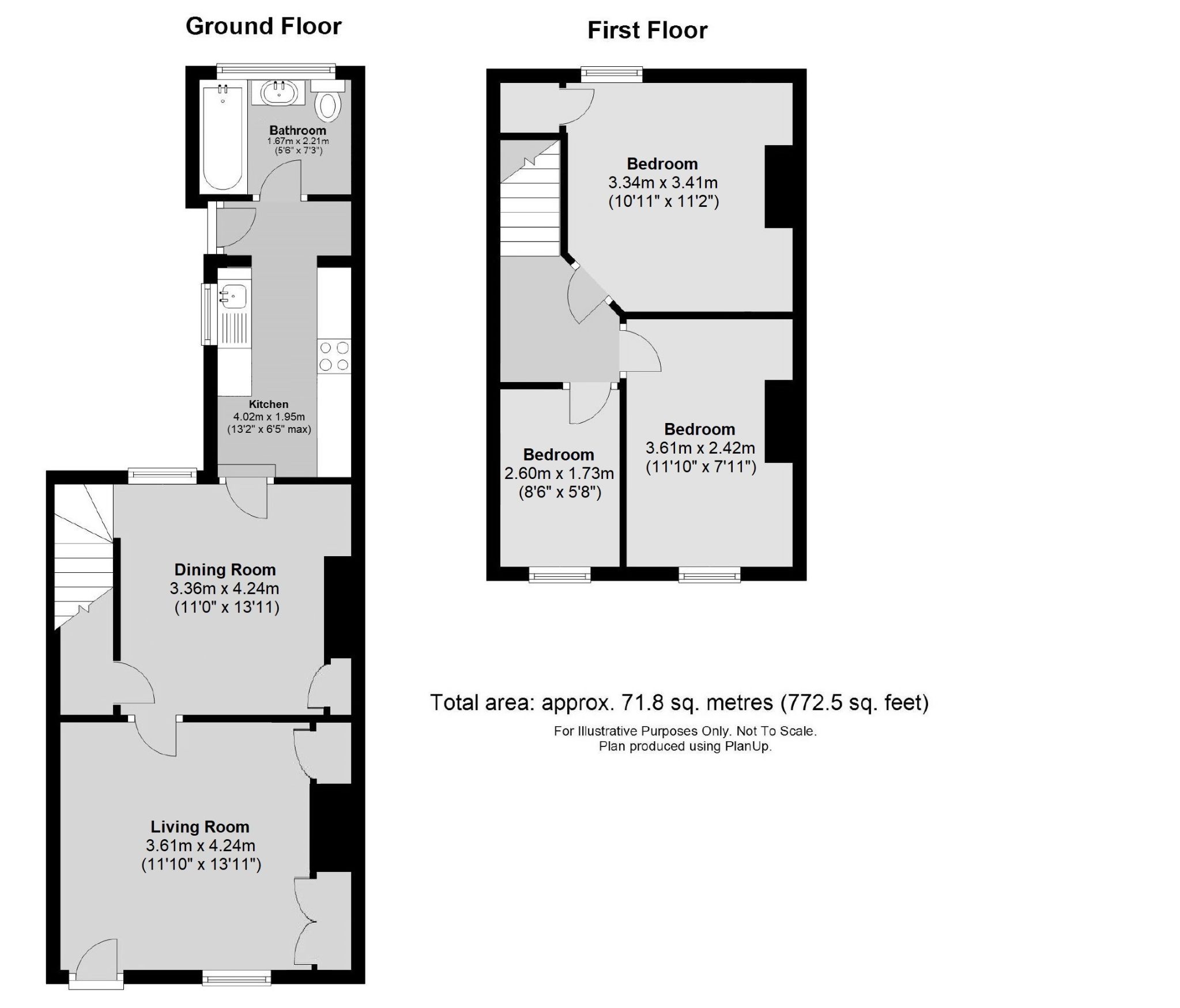 3 bedroom mid terraced house Sold in Sevenoaks - Floorplan 1