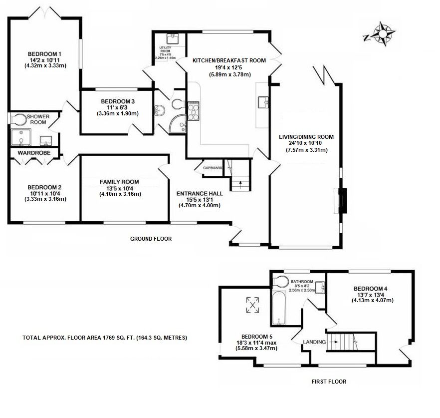 5 bedroom detached house Sold in Sevenoaks - Floorplan 1