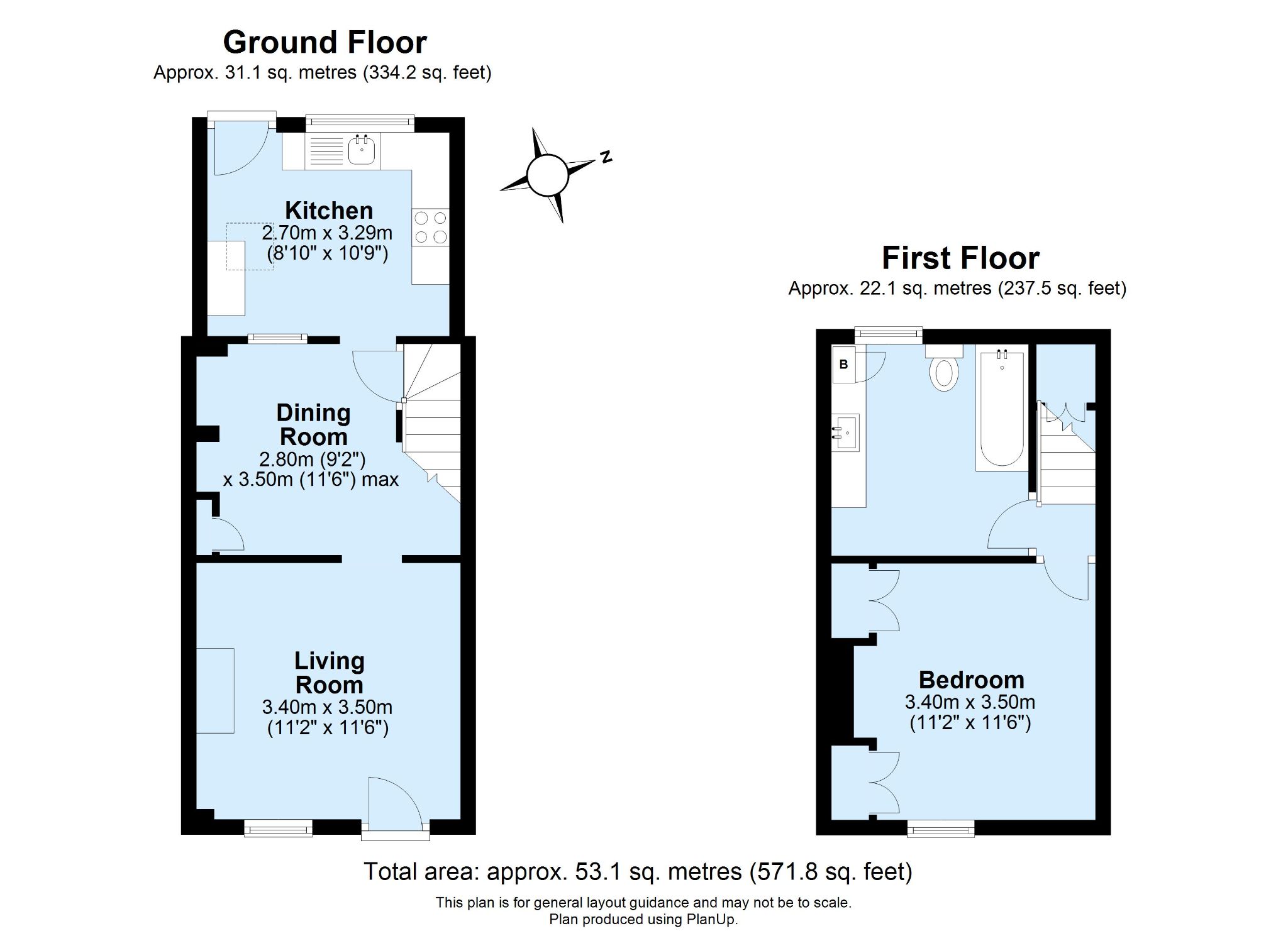 1 bedroom mid terraced house Sold in Sevenoaks - Floorplan 1