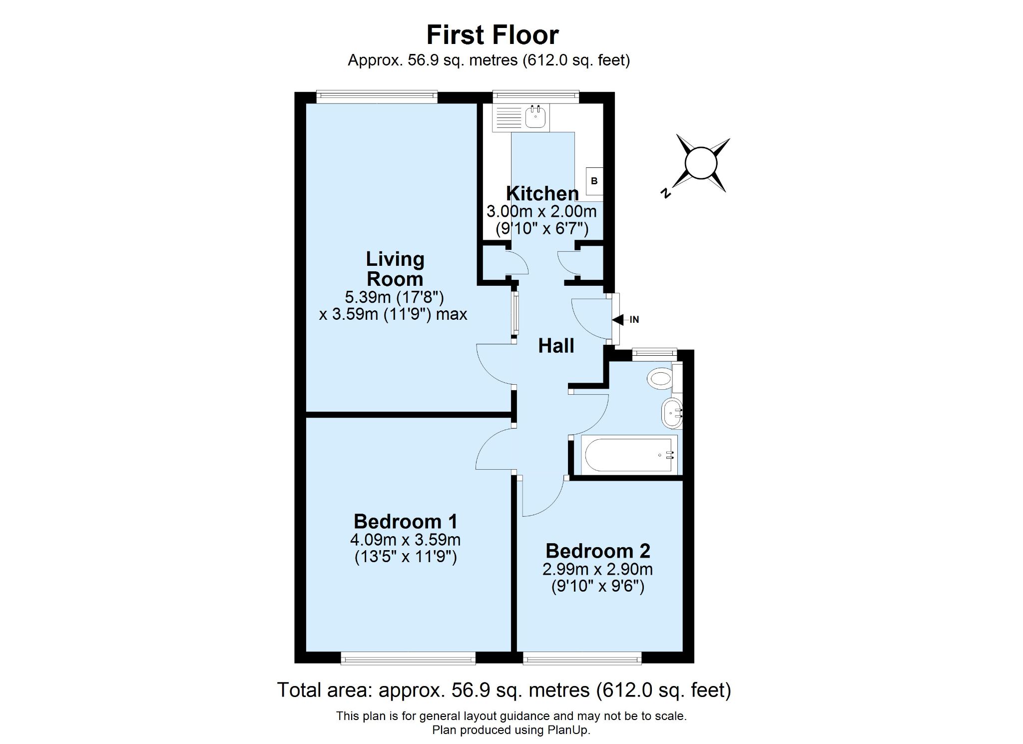 2 bedroom apartment Sold in Sevenoaks - Floorplan 1