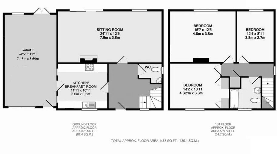 3 bedroom detached house Sold in Sevenoaks - Floorplan 1
