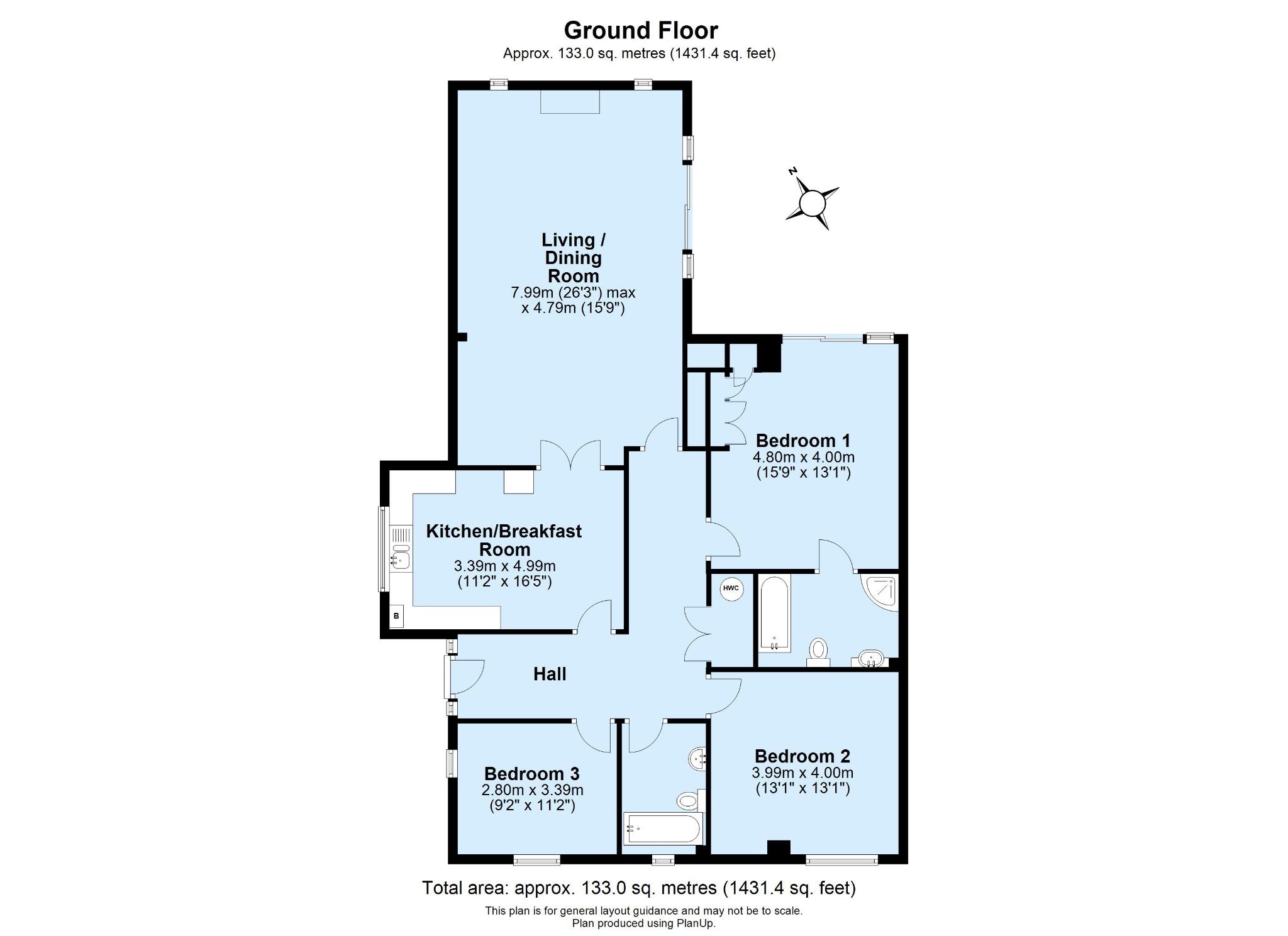 3 bedroom apartment Sold in Otford - Floorplan 1