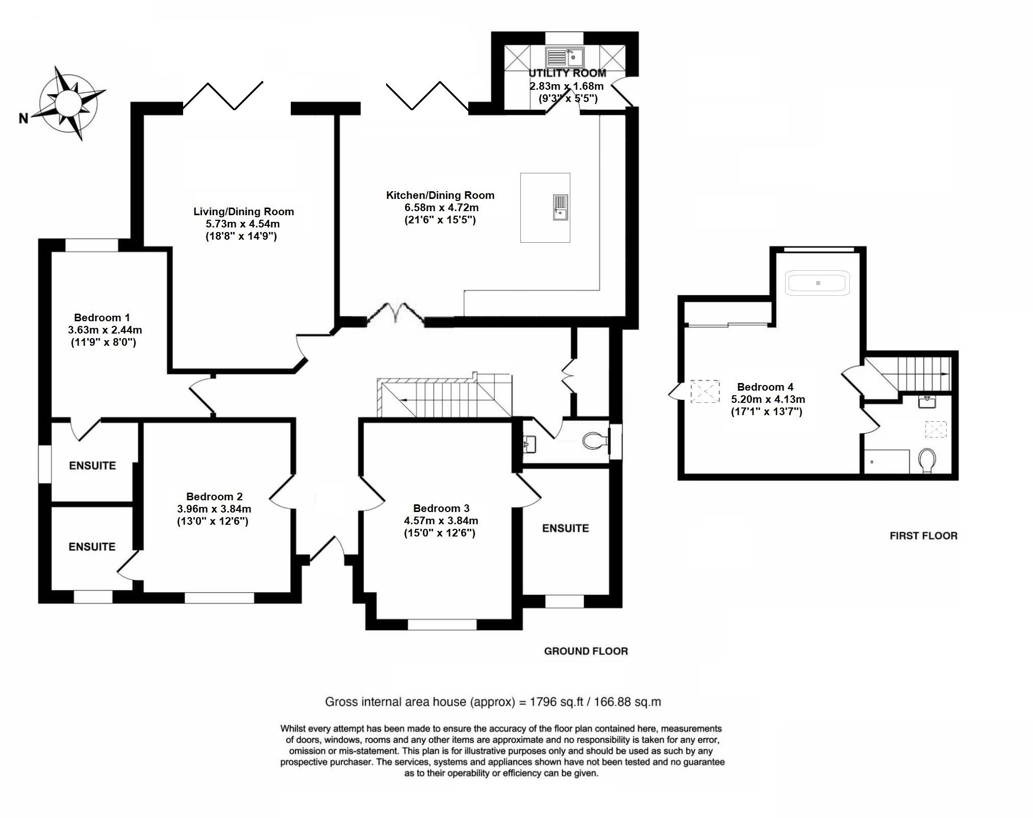4 bedroom detached house Sold in Sevenoaks - Floorplan 1