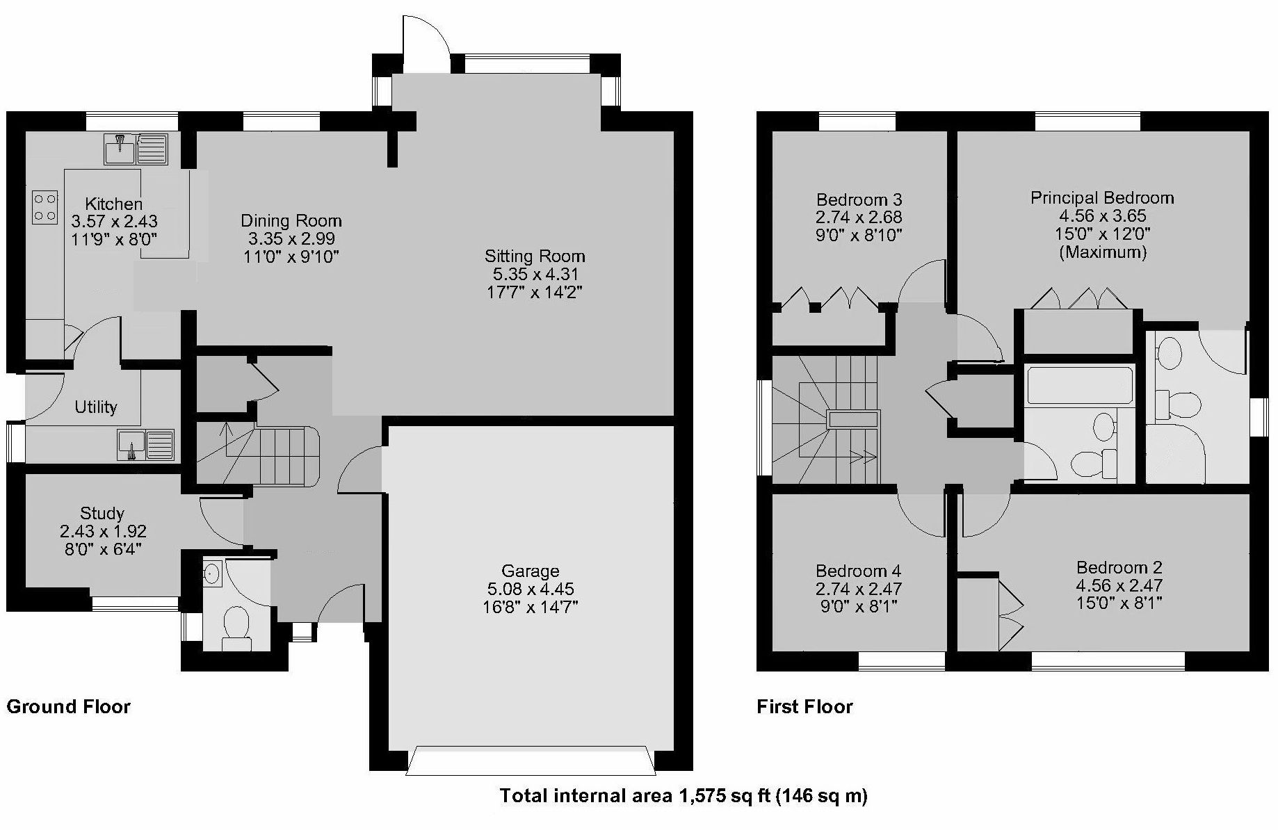 4 bedroom detached house Sold in Sevenoaks - Floorplan 1