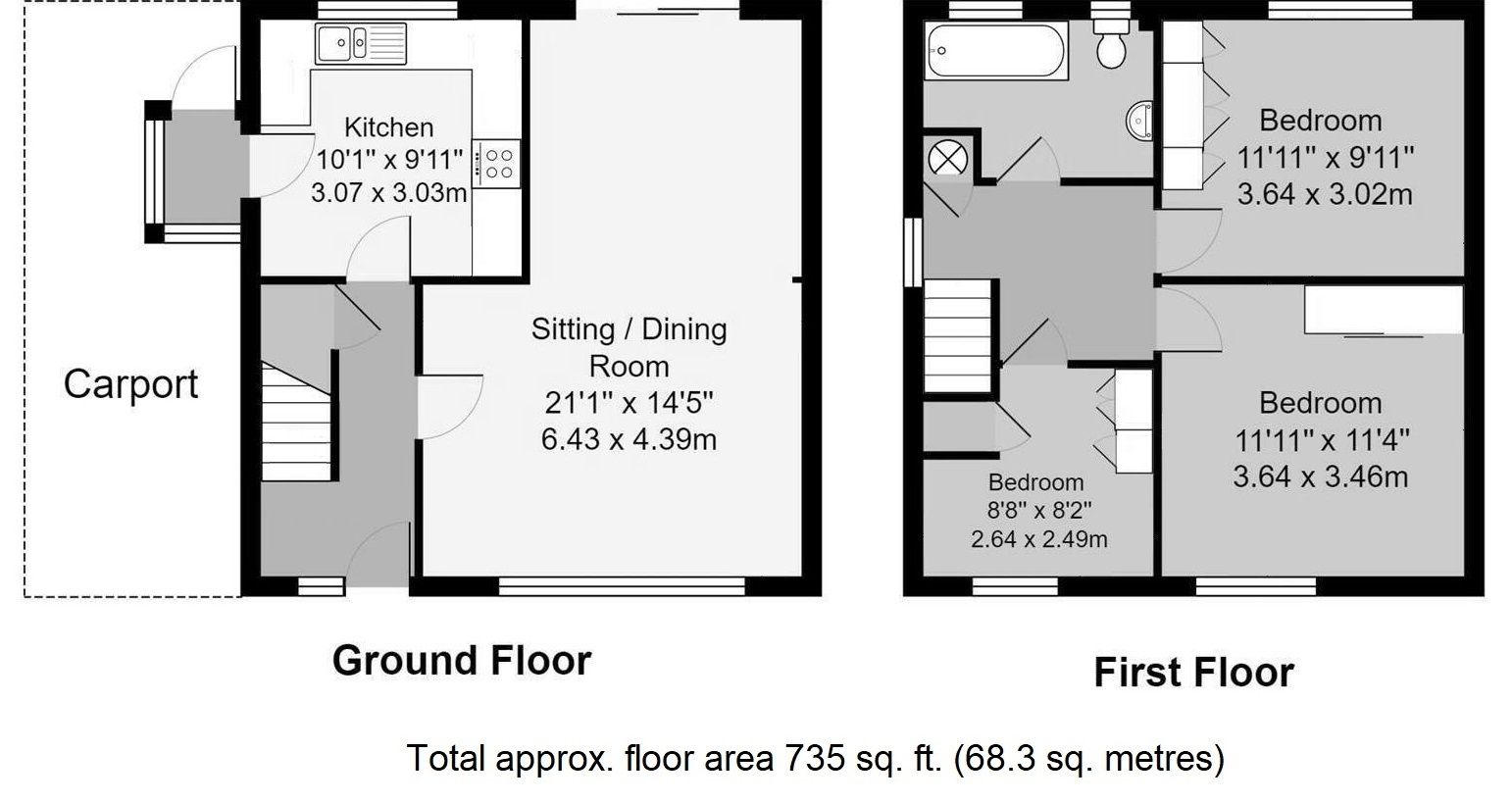 3 bedroom semi-detached house SSTC in Sevenoaks - Floorplan 1