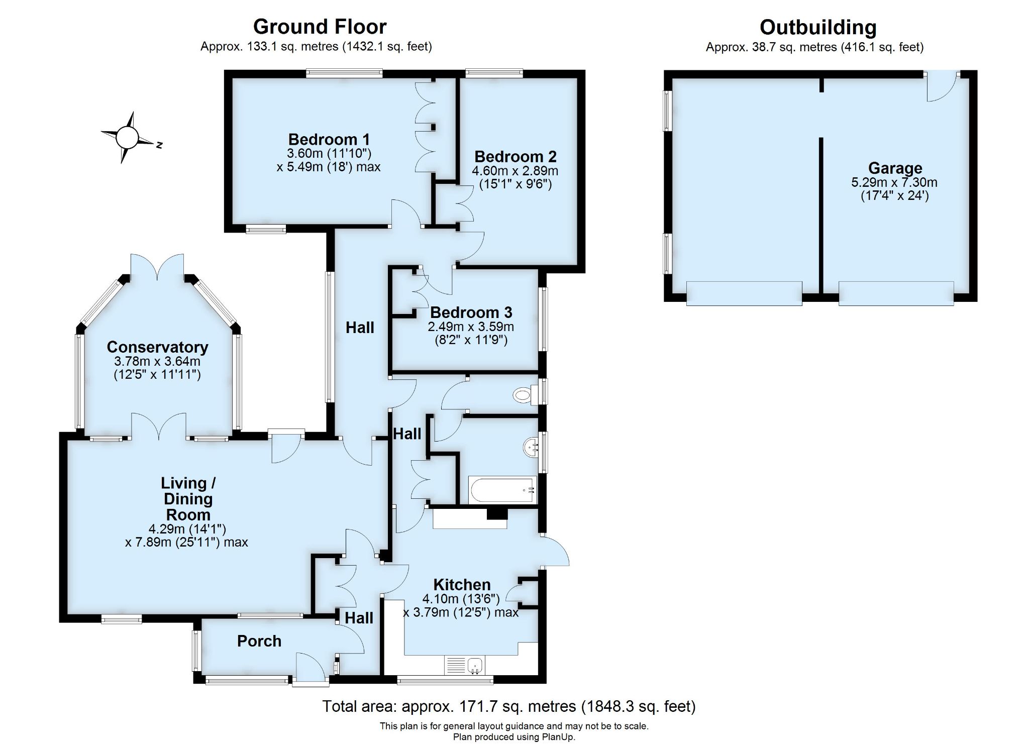 3 bedroom detached bungalow SSTC in Sevenoaks - Floorplan 1