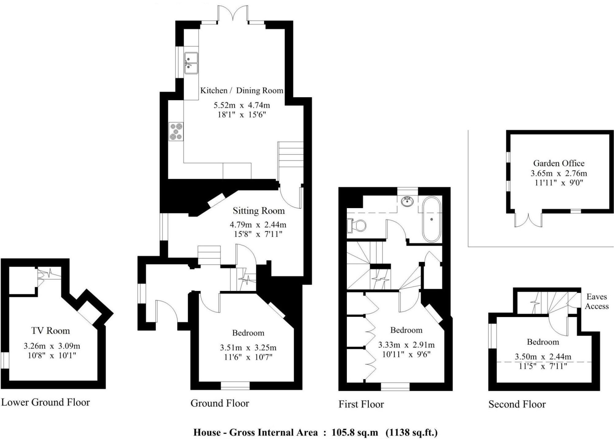 3 bedroom semi-detached house For Sale in Chipstead - Floorplan 1
