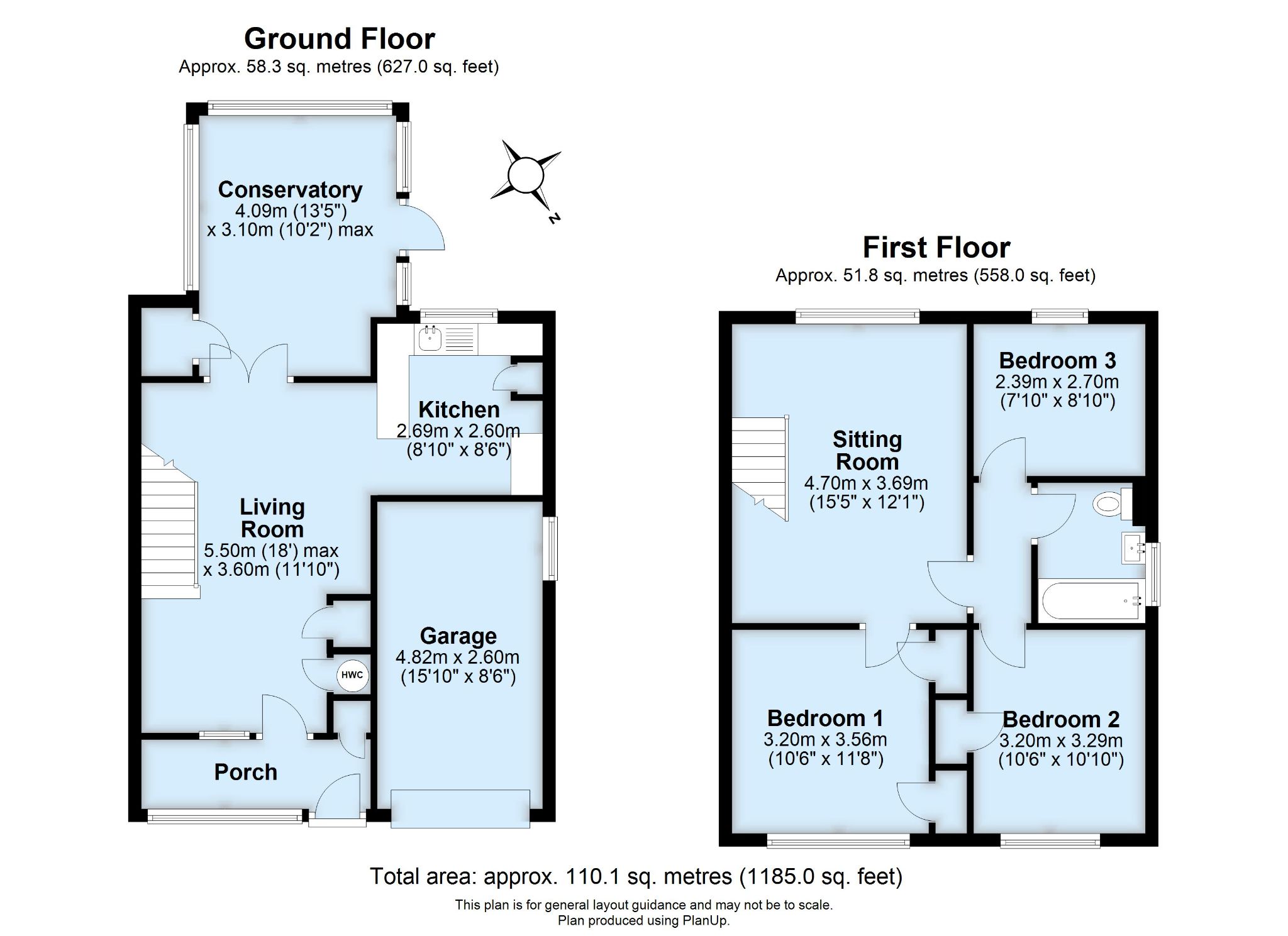 3 bedroom end terraced house Sold in Sevenoaks - Floorplan 1