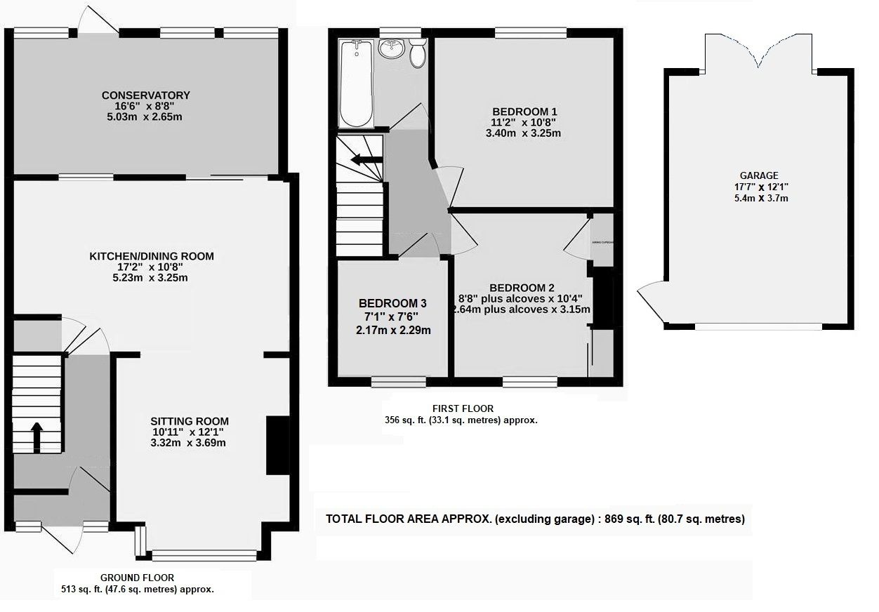 3 bedroom mid terraced house Sold in Sevenoaks - Floorplan 1