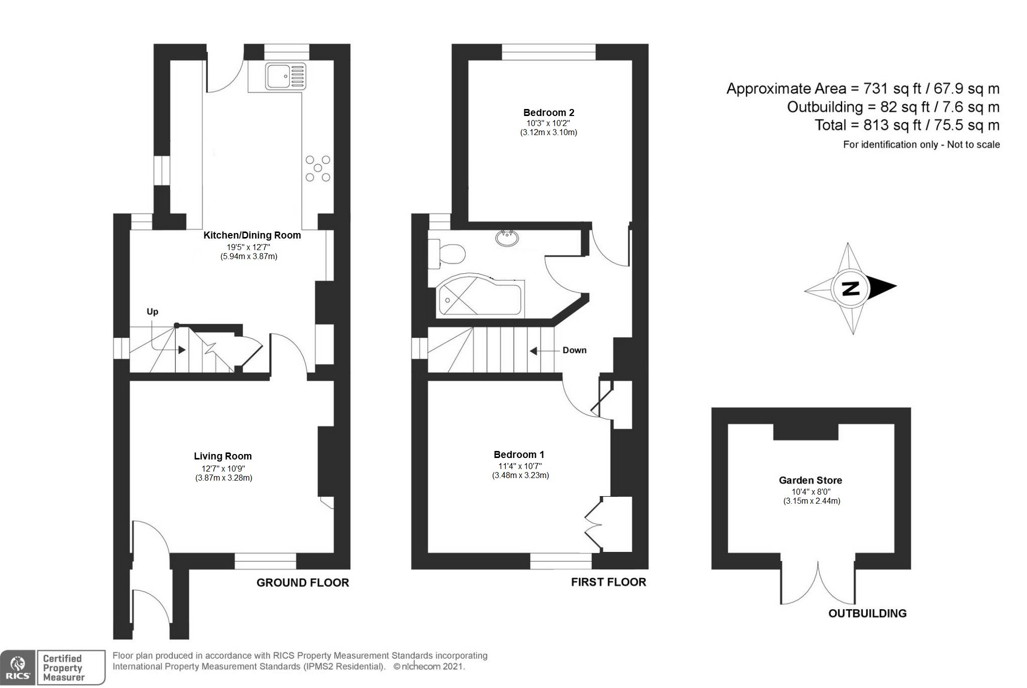 2 bedroom semi-detached house Sold in Sevenoaks - Floorplan 1