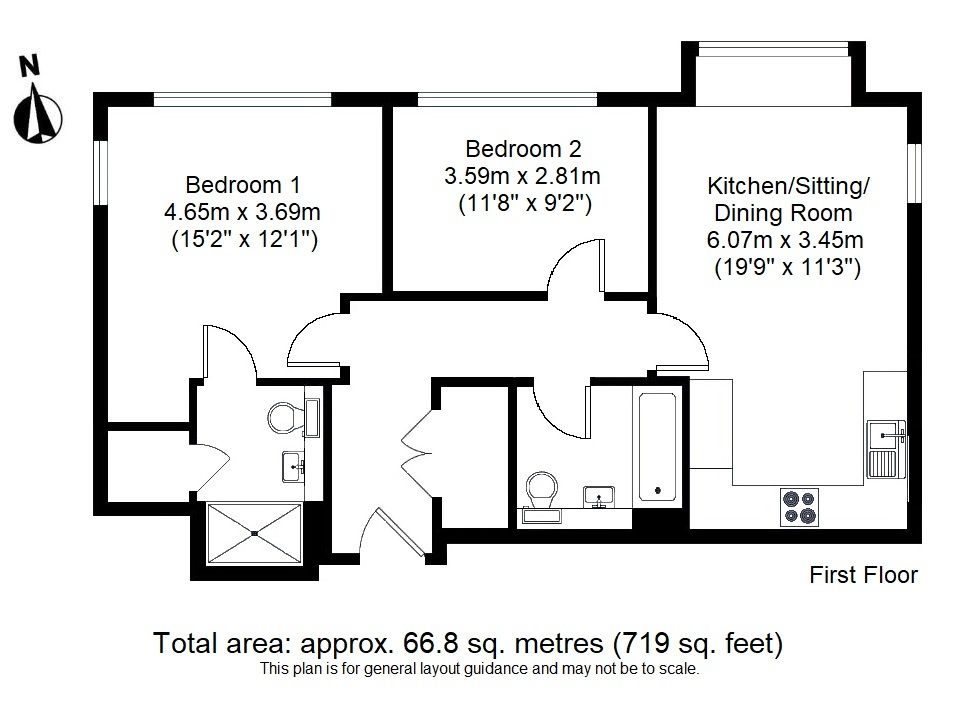 2 bedroom apartment For Sale in Sevenoaks - Floorplan 1
