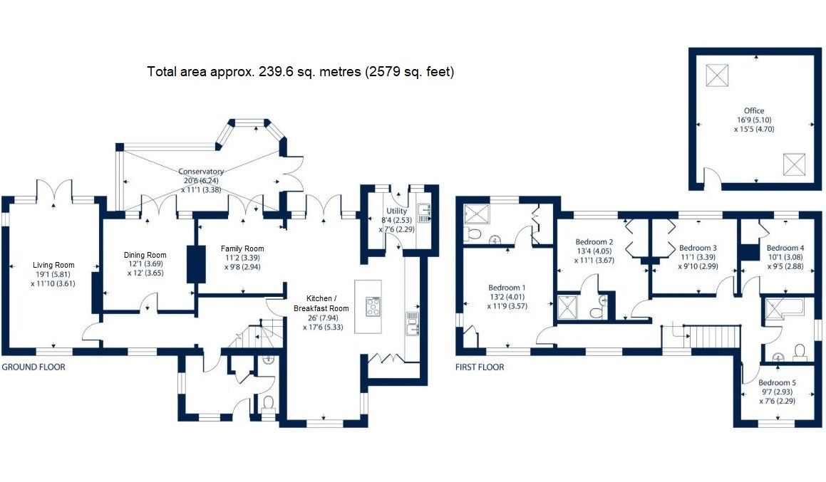 5 bedroom detached house For Sale in Otford Hills - Floorplan 1