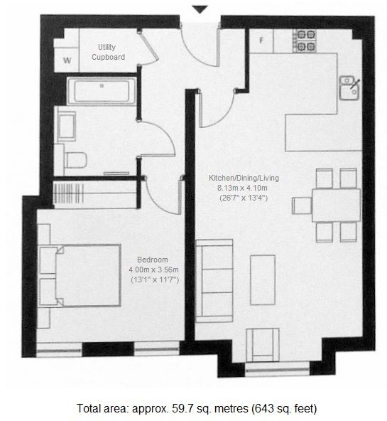 1 bedroom apartment For Sale in Sevenoaks - Floorplan 1