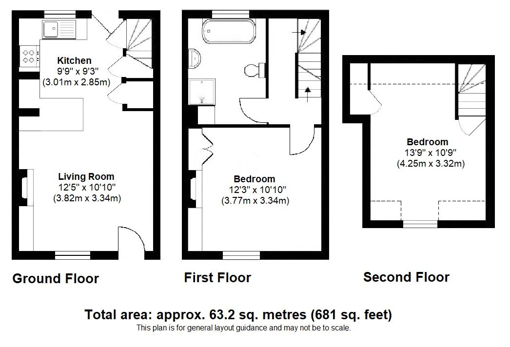 2 bedroom mid terraced house For Sale in Sevenoaks - Floorplan 1