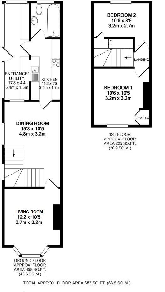 2 bedroom semi-detached house For Sale in Sevenoaks - Floorplan 1