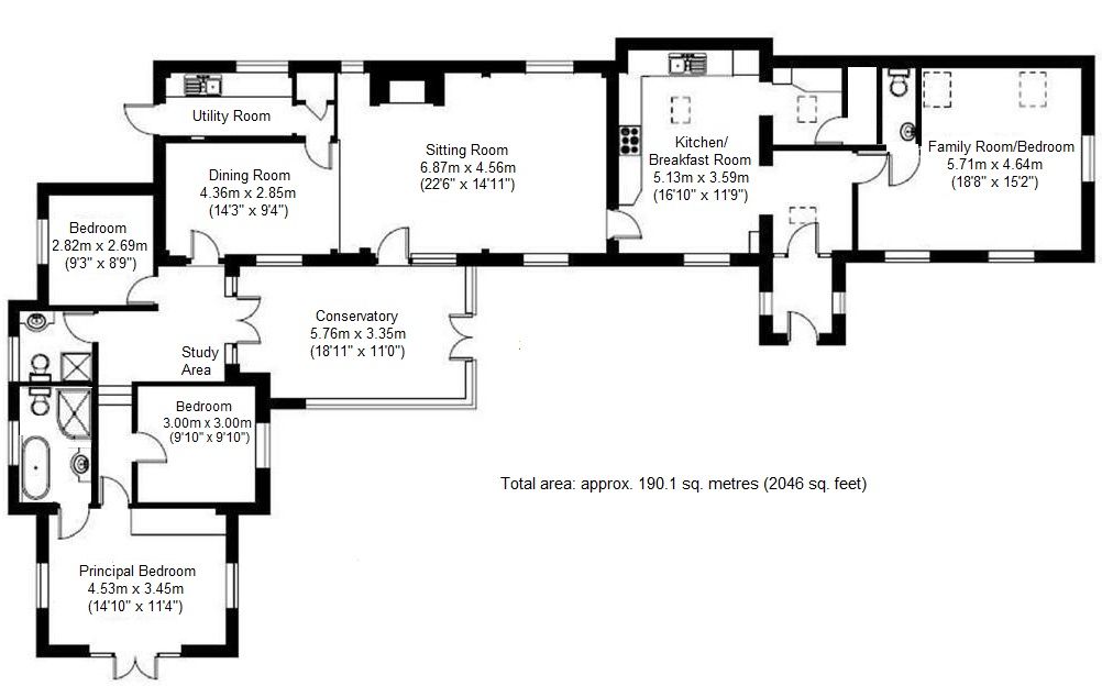 4 bedroom detached bungalow For Sale in Sevenoaks - Floorplan 1