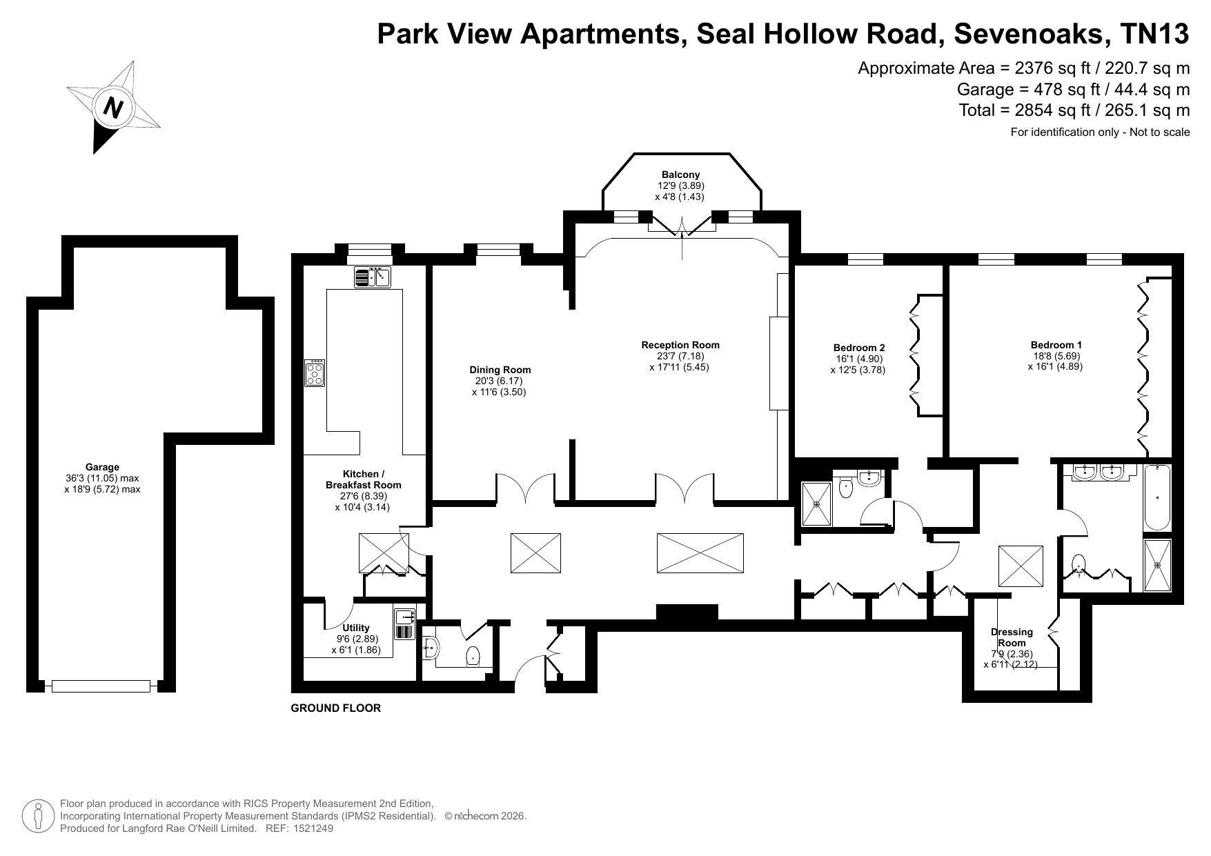 2 bedroom apartment For Sale in Sevenoaks - Floorplan 1