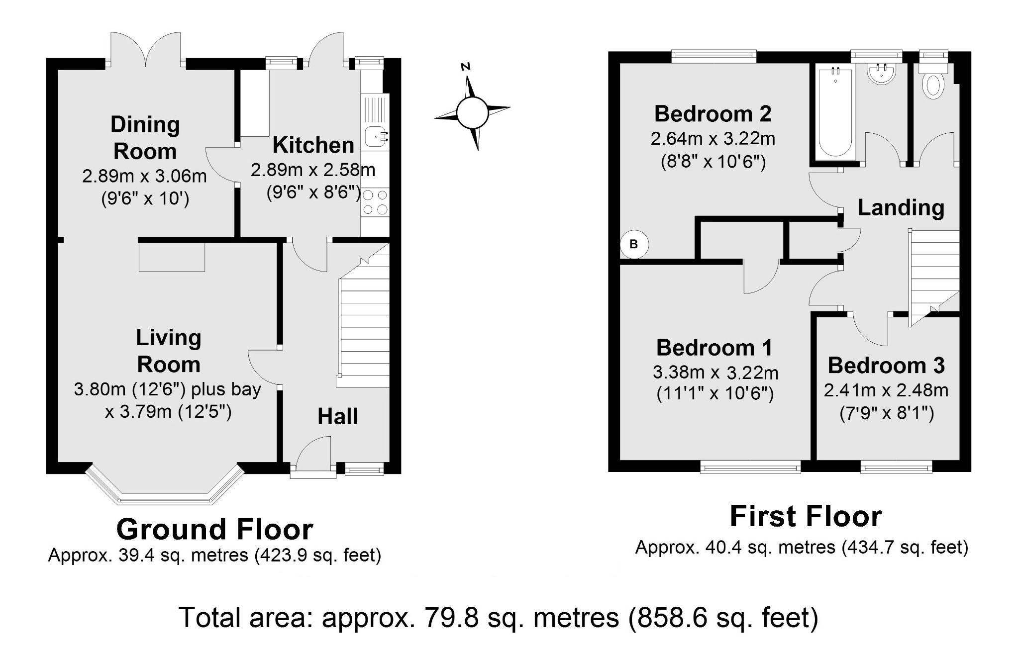 3 bedroom semi-detached house For Sale in Sevenoaks - Floorplan 1