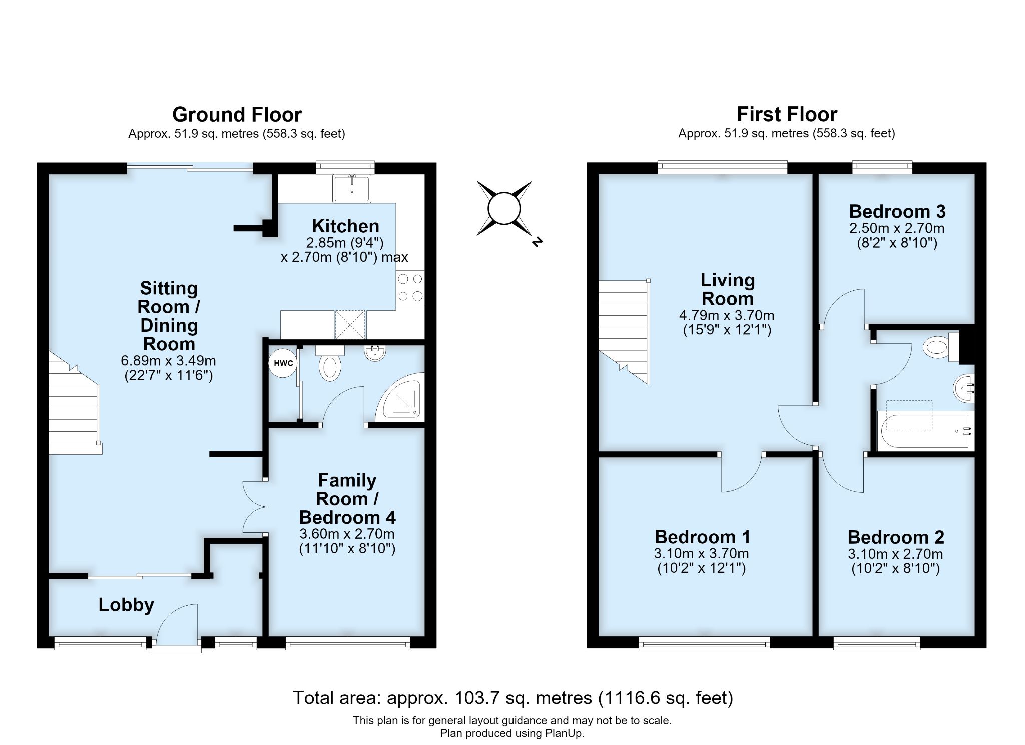 4 bedroom mid terraced house For Sale in Sevenoaks - Floorplan 1