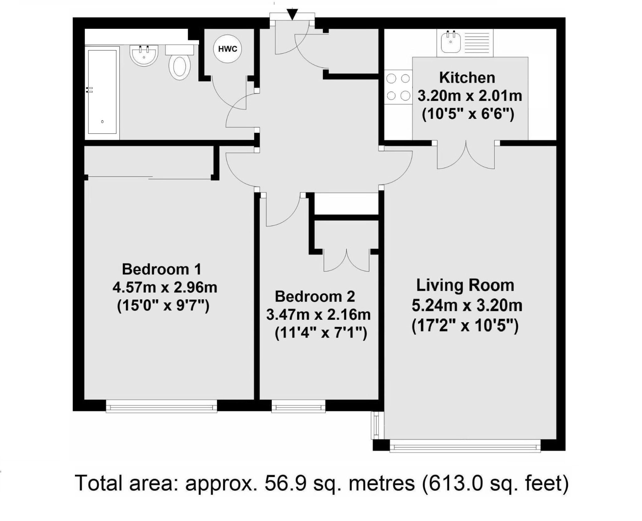 2 bedroom apartment For Sale in Sevenoaks - Floorplan 1