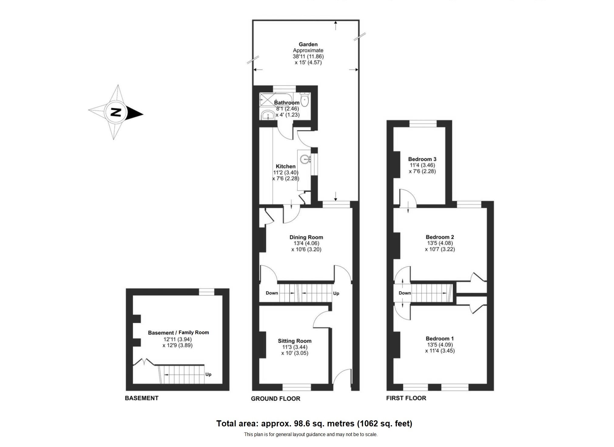 3 bedroom end terraced house For Sale in Sevenoaks - Floorplan 1