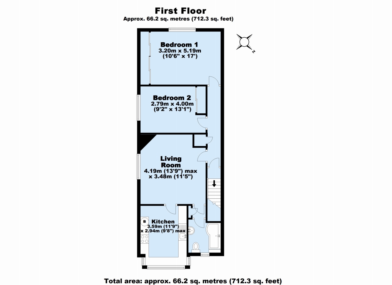2 bedroom apartment Sold in Sevenoaks - Floorplan 1