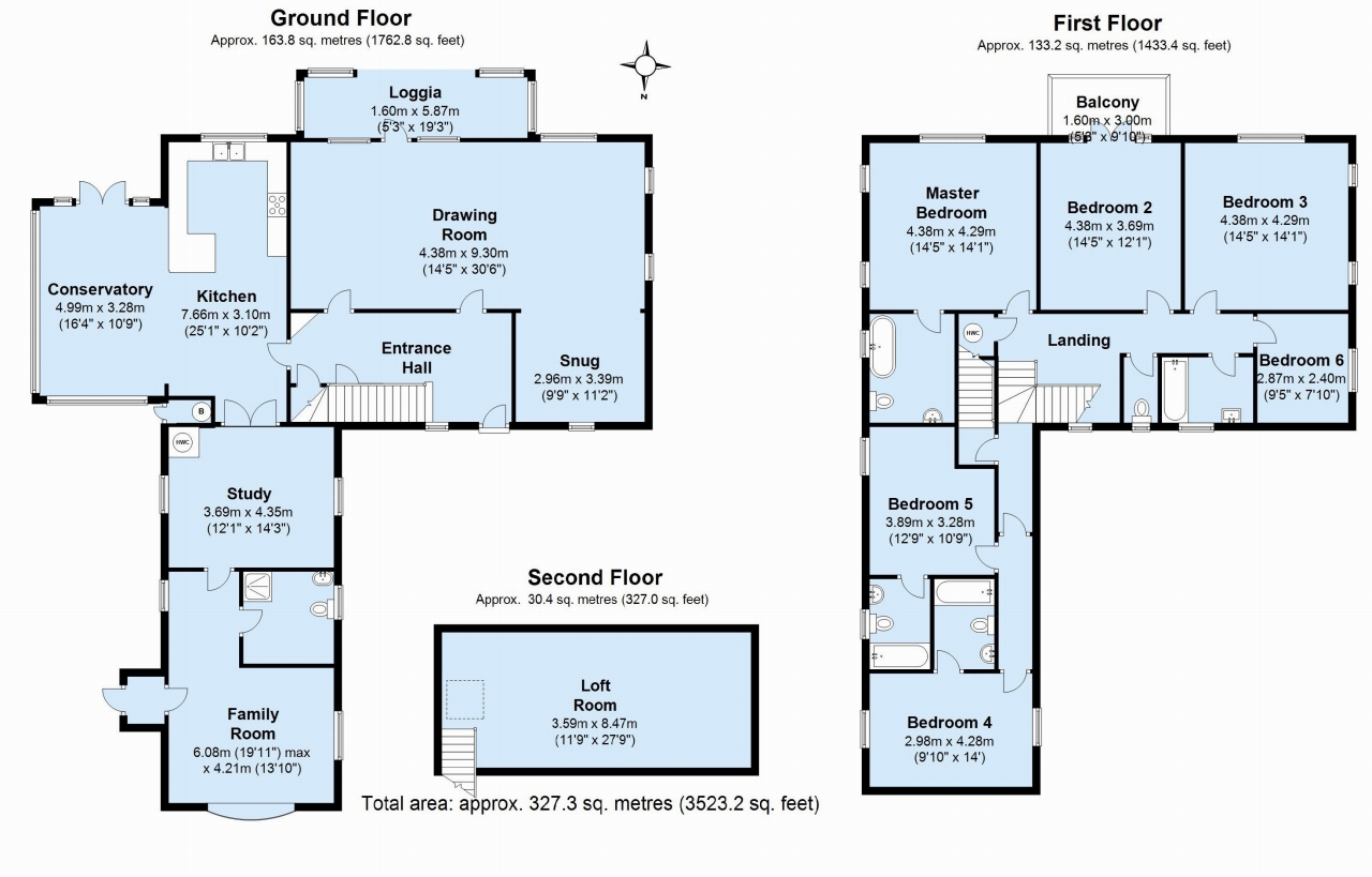 6 bedroom detached house Sold in Sevenoaks - Floorplan 1