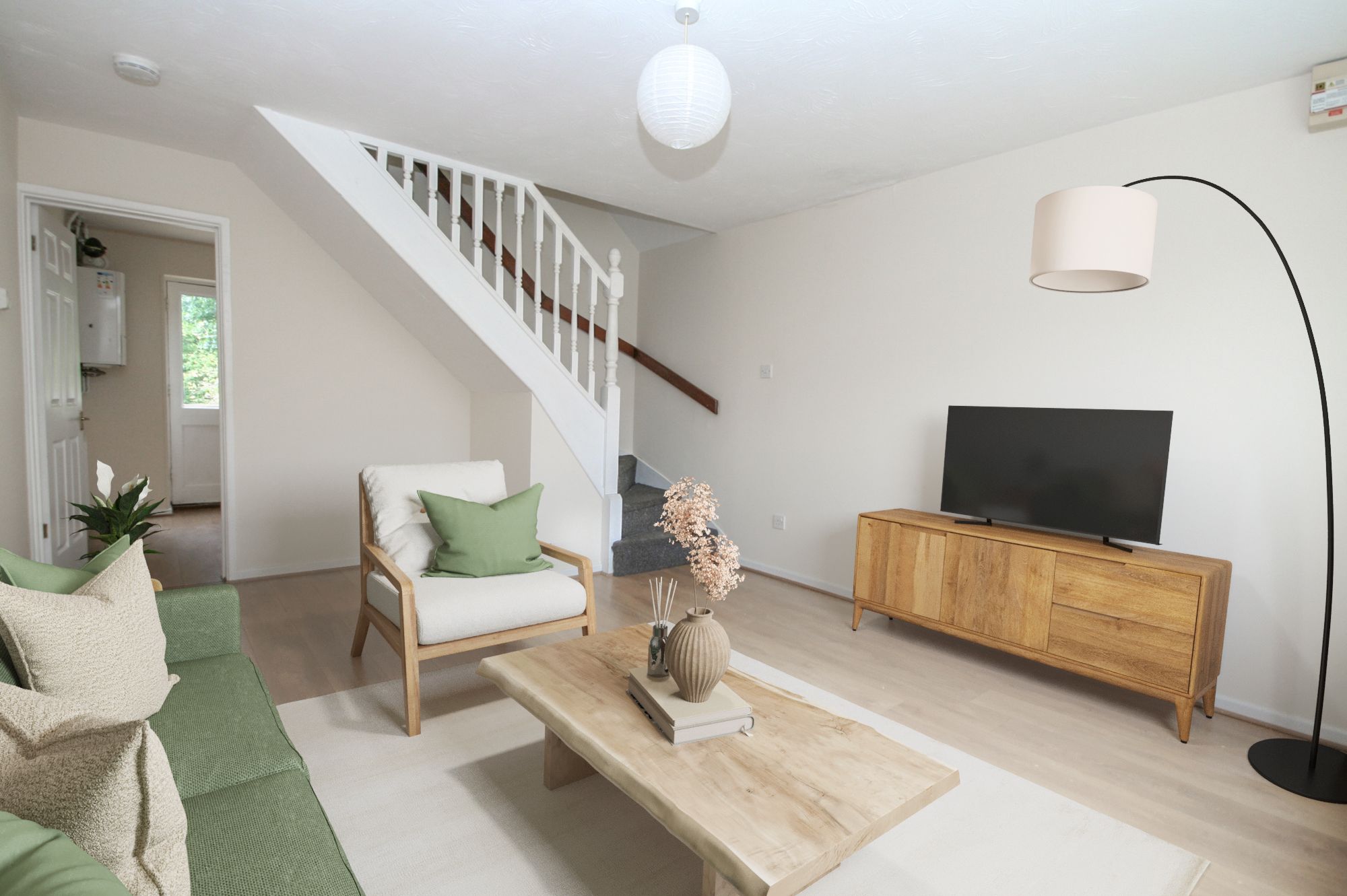 2 Bed End Terraced House For Sale - digitally furnished lounge