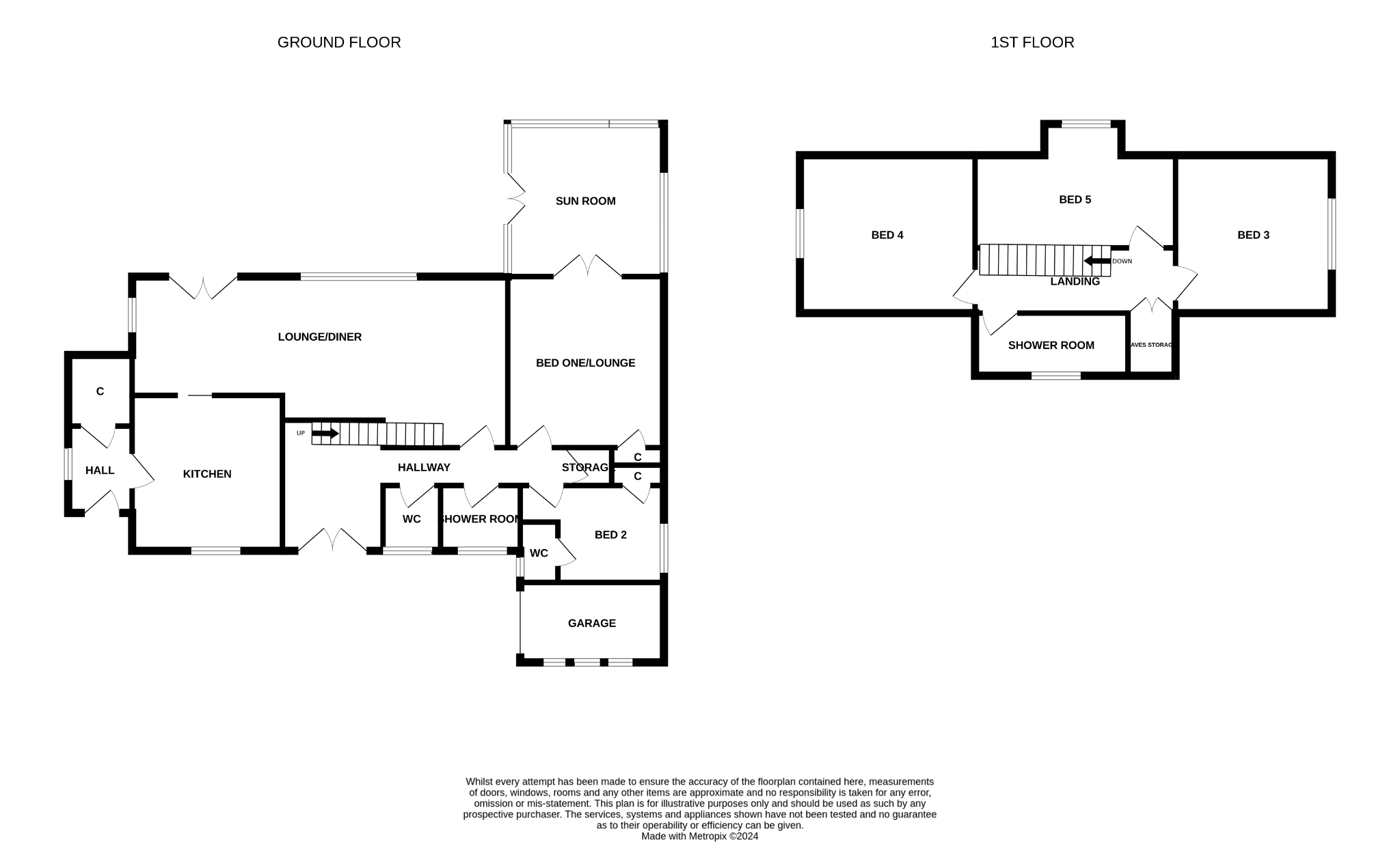 5 bedroom detached bungalow For Sale in Crook - Floorplan 1.