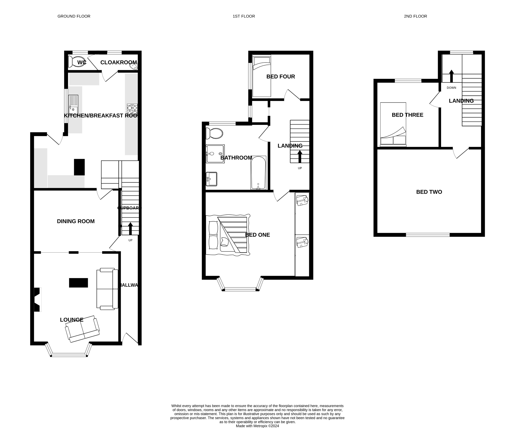 4 bedroom mid terraced house For Sale in Bishop Auckland - Floorplan 1.