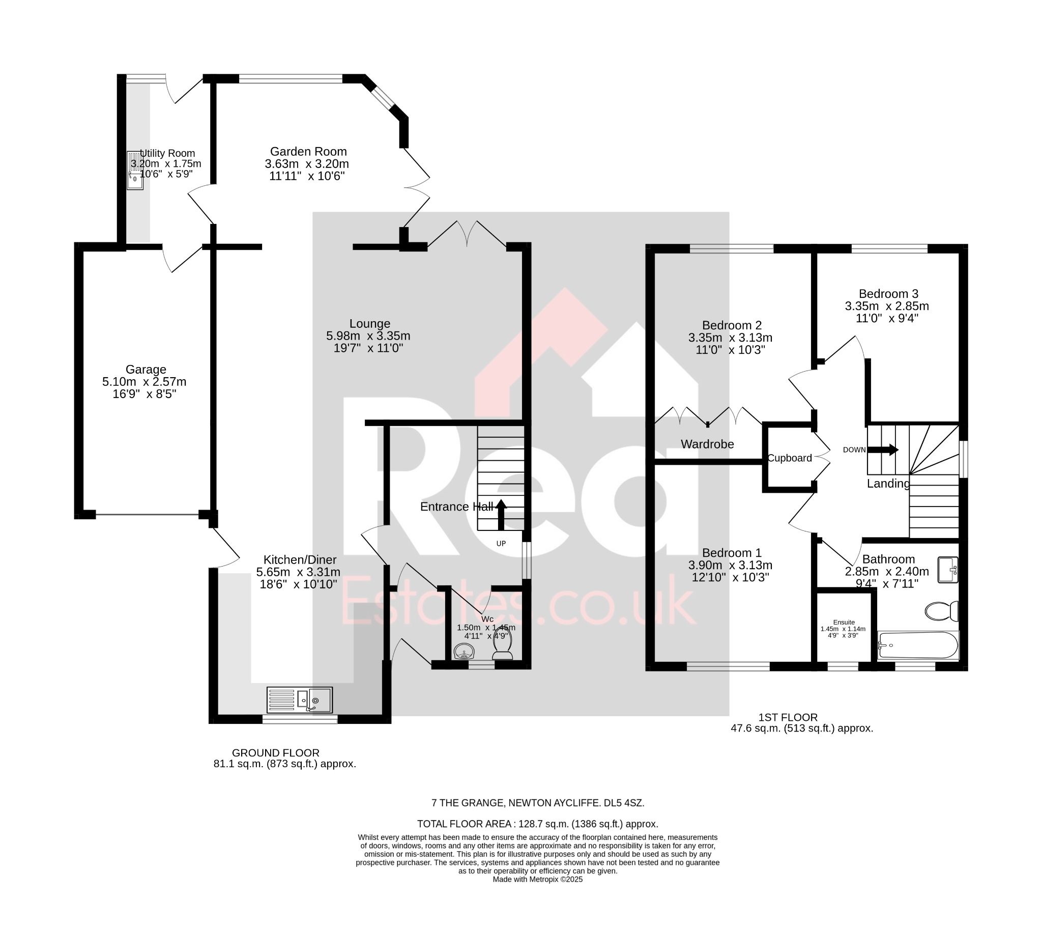 3 bedroom detached house For Sale in Woodham, Newton Aycliffe - Floorplan 1.