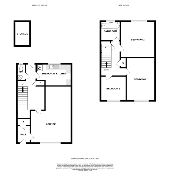 3 bedroom mid terraced house For Sale in Shildon - Floorplan 1.