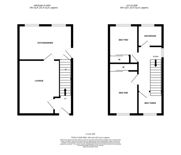3 bedroom semi-detached house For Sale in Toft Hill, Bishop Auckland - Floorplan 1.