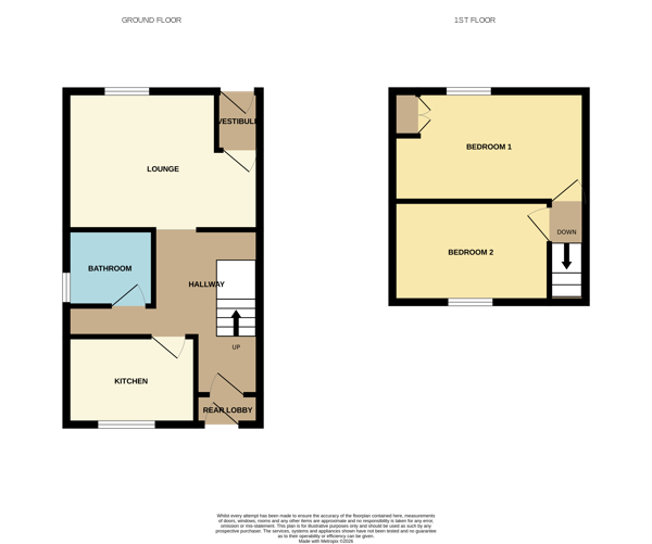 2 bedroom mid terraced house Sale Agreed in Bishop Auckland - Floorplan 1.