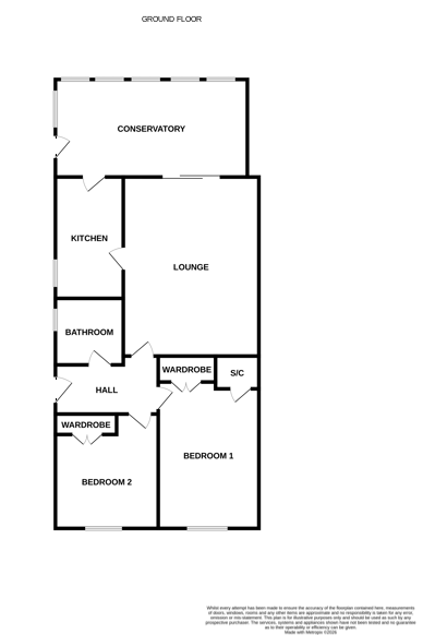 2 bedroom semi-detached bungalow Sale Agreed in Bishop Auckland - Floorplan 1.