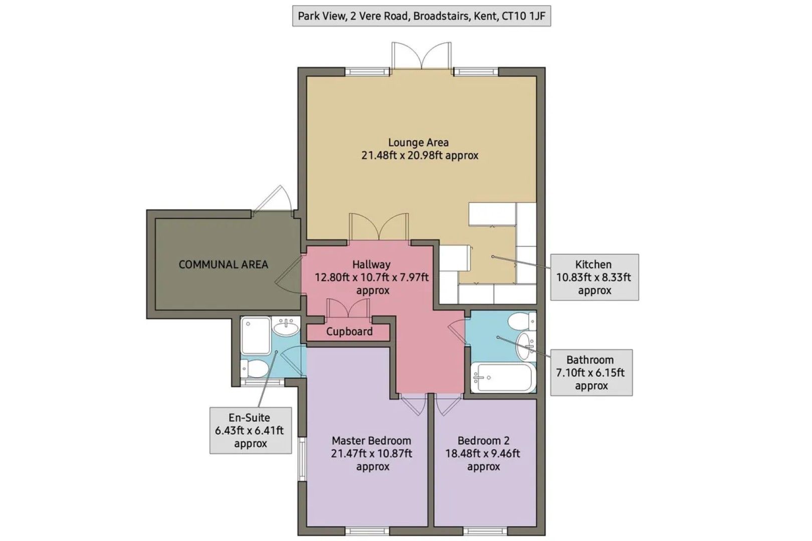 2 bedroom apartment flat/apartment For Sale in Broadstairs - Floorplan 1