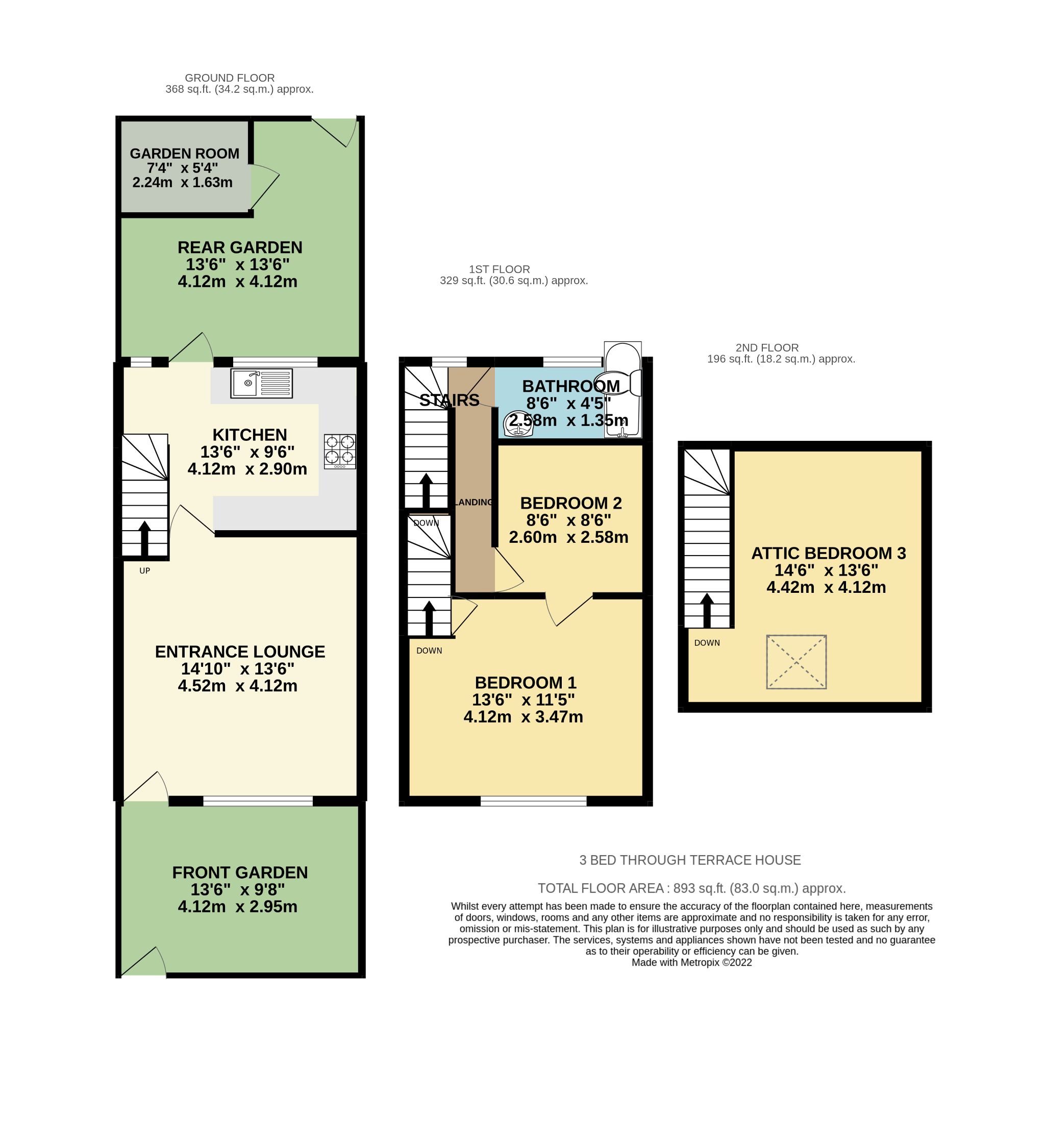 2 bedroom mid terraced house For Sale in Bradford - Floorplan 3.