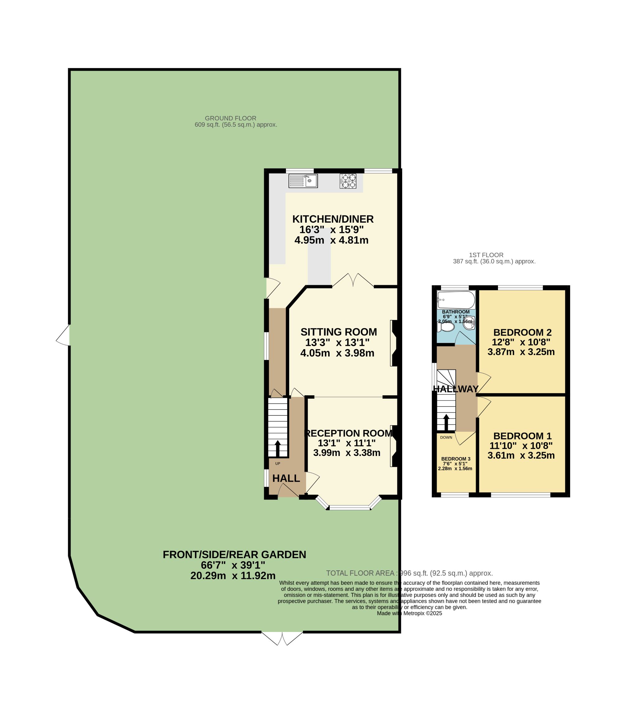 3 bedroom semi-detached house Sale Agreed in Bradford - Floorplan 1.