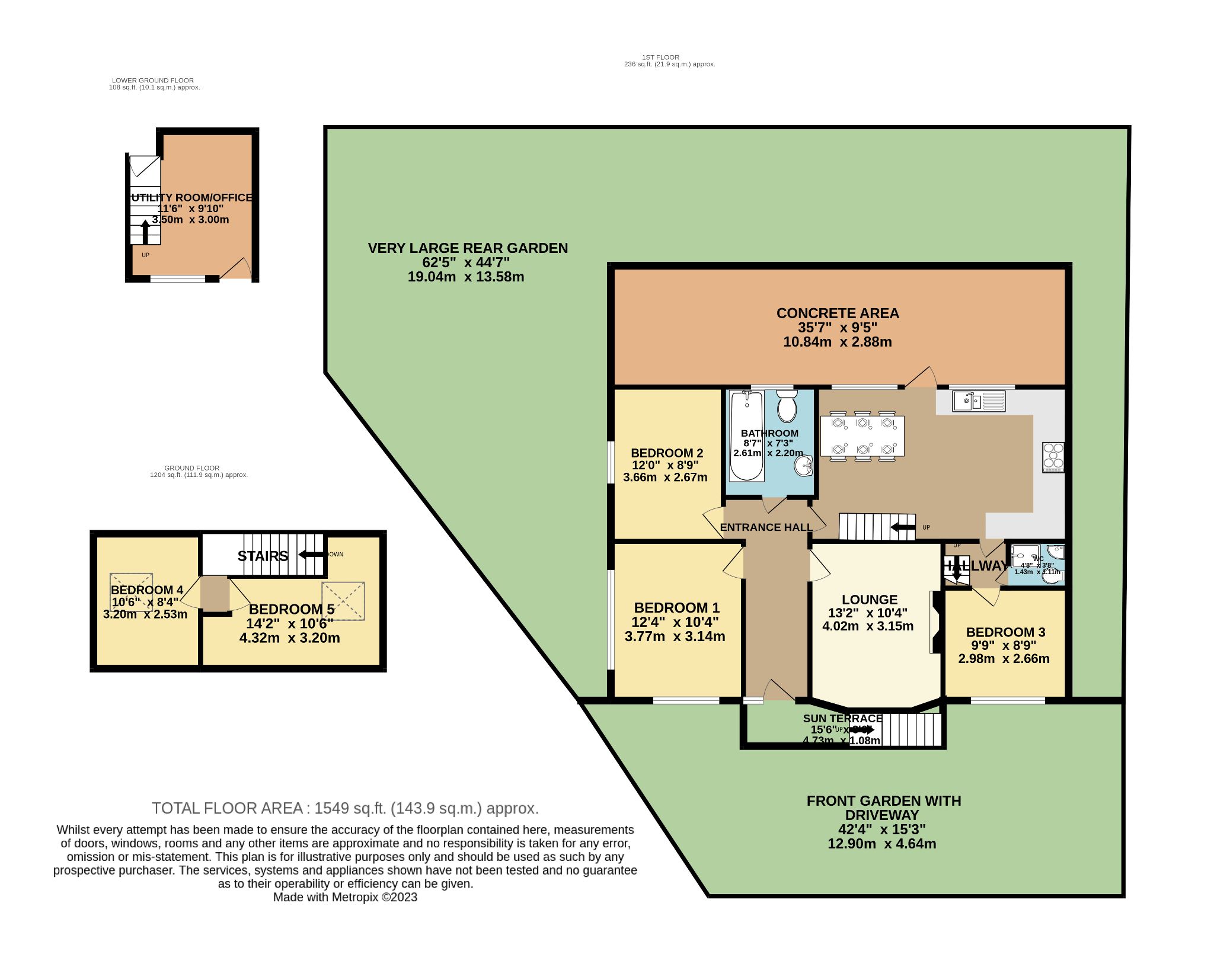 4 bedroom detached bungalow For Sale in Bradford - Floorplan 1.