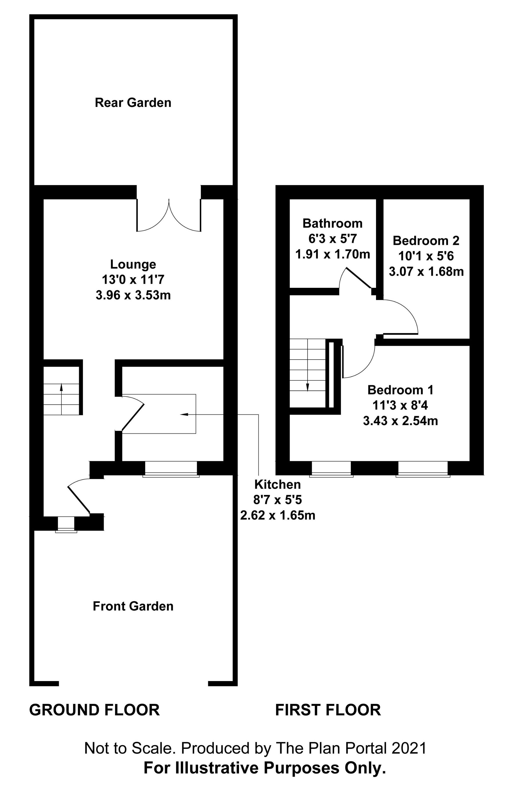 2 bedroom town house Sale Agreed in Bradford - Floorplan 1.