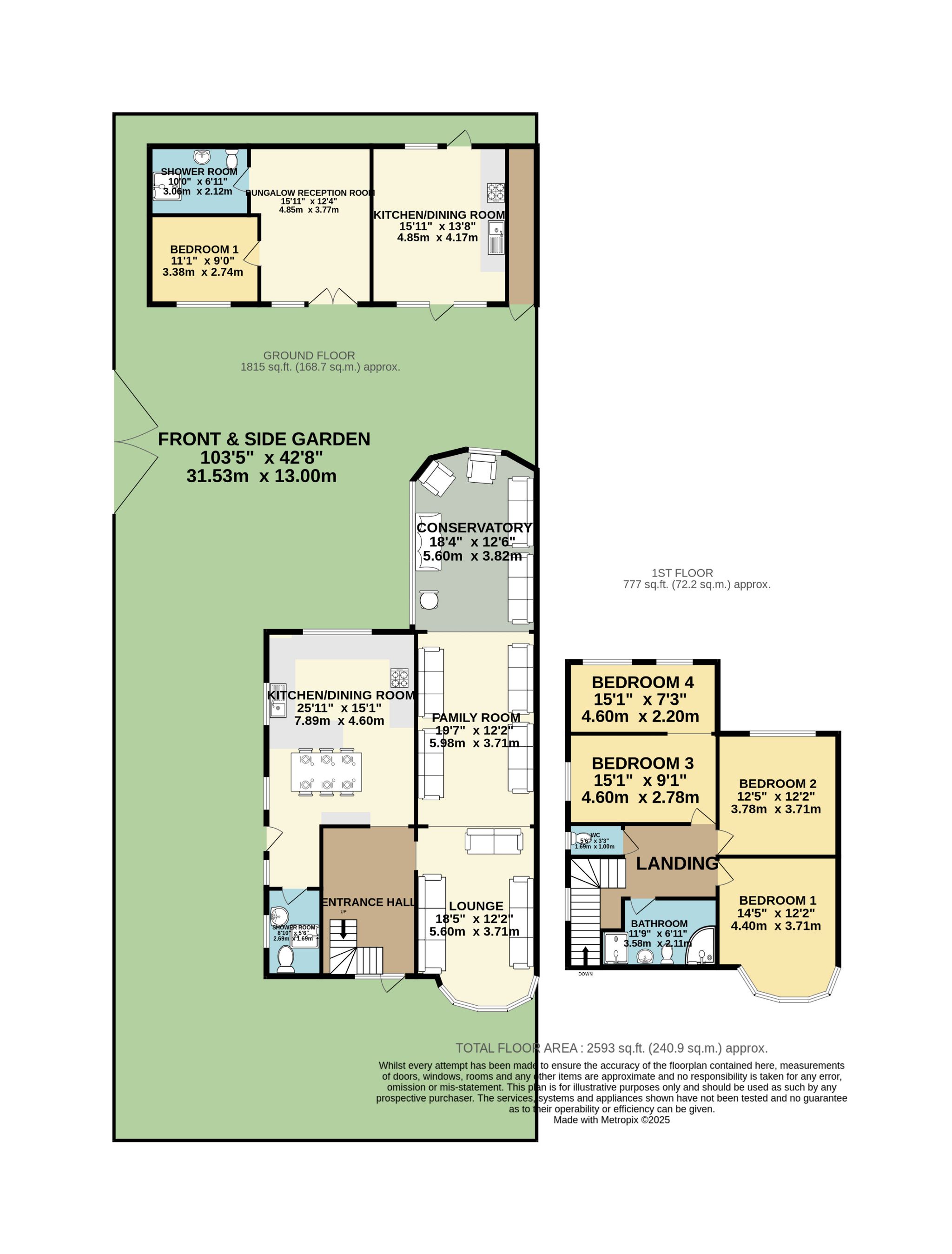 4 bedroom semi-detached house For Sale in Leeds - Floorplan 1.