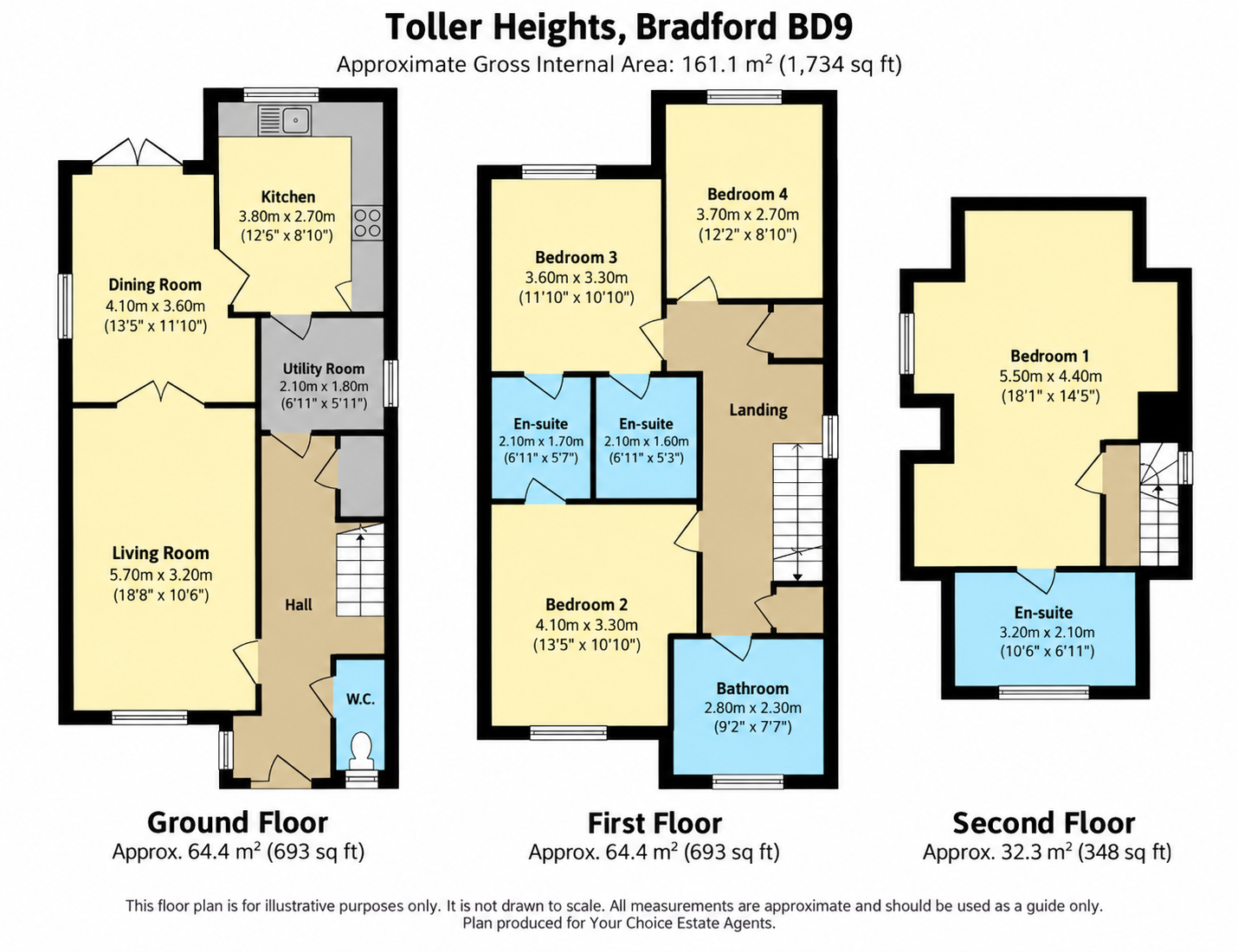 4 bedroom detached house For Sale in Bradford - Floorplan 1.