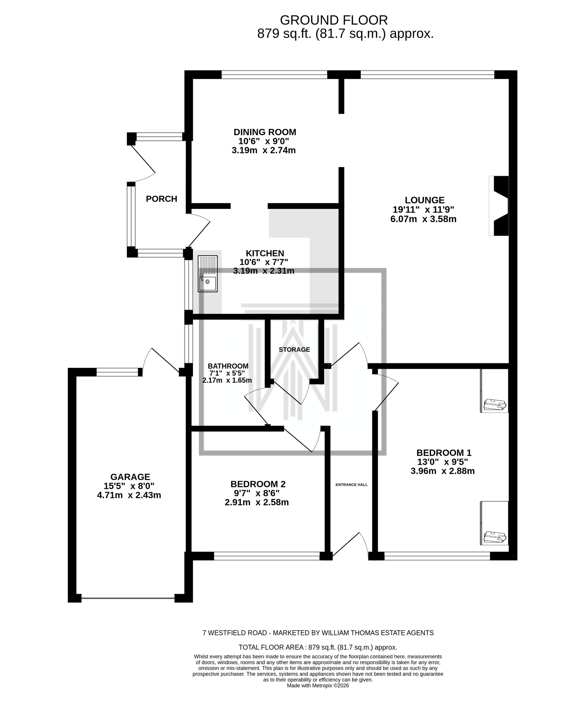 2 bedroom detached bungalow For Sale in Bolton - Floorplan 1.
