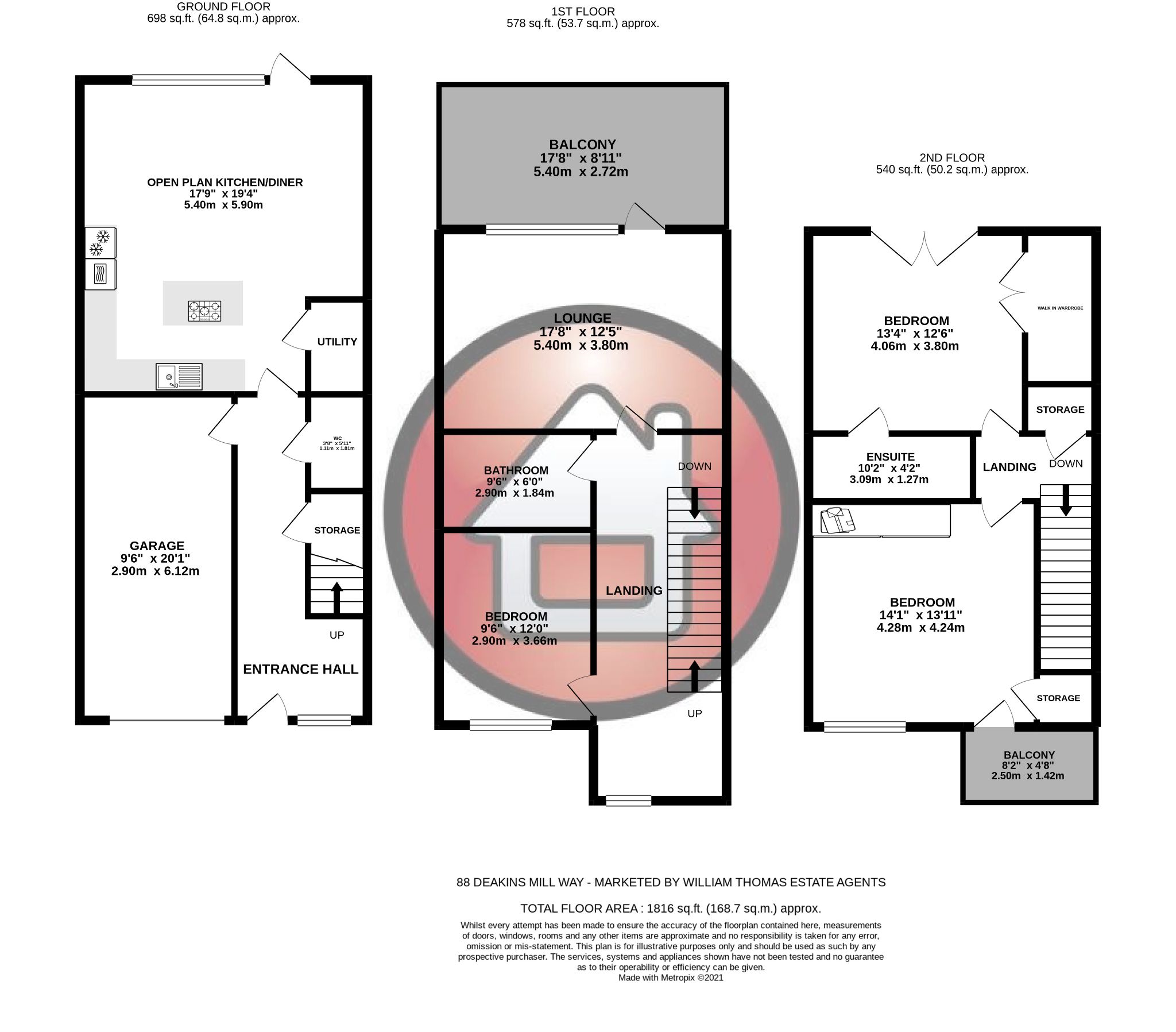 3 bedroom town house SSTC in Bolton - Floorplan 1.