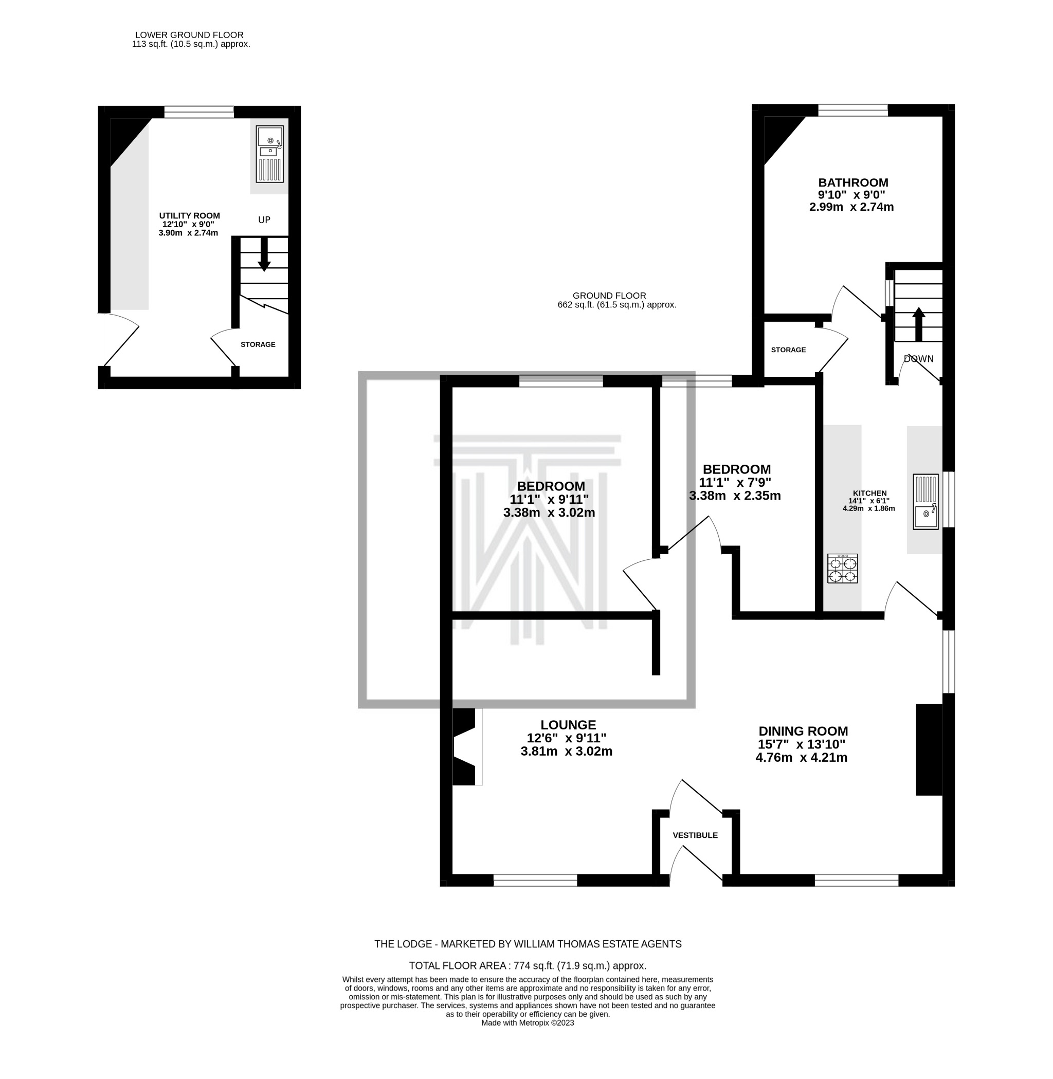 2 bedroom detached bungalow Sale Agreed in Bolton - Floorplan 1.