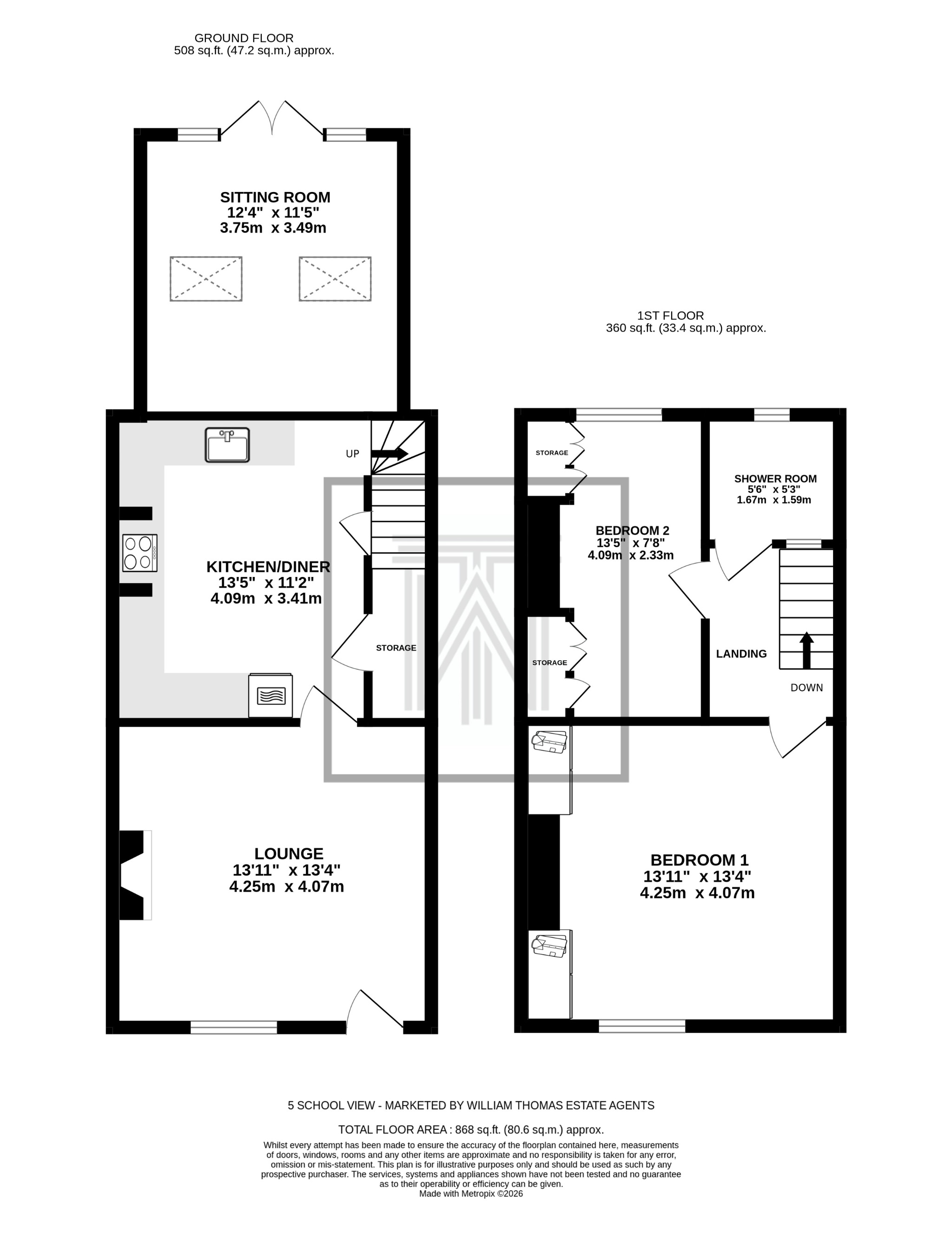 2 bedroom mid terraced house Sale Agreed in Bolton - Floorplan 1.