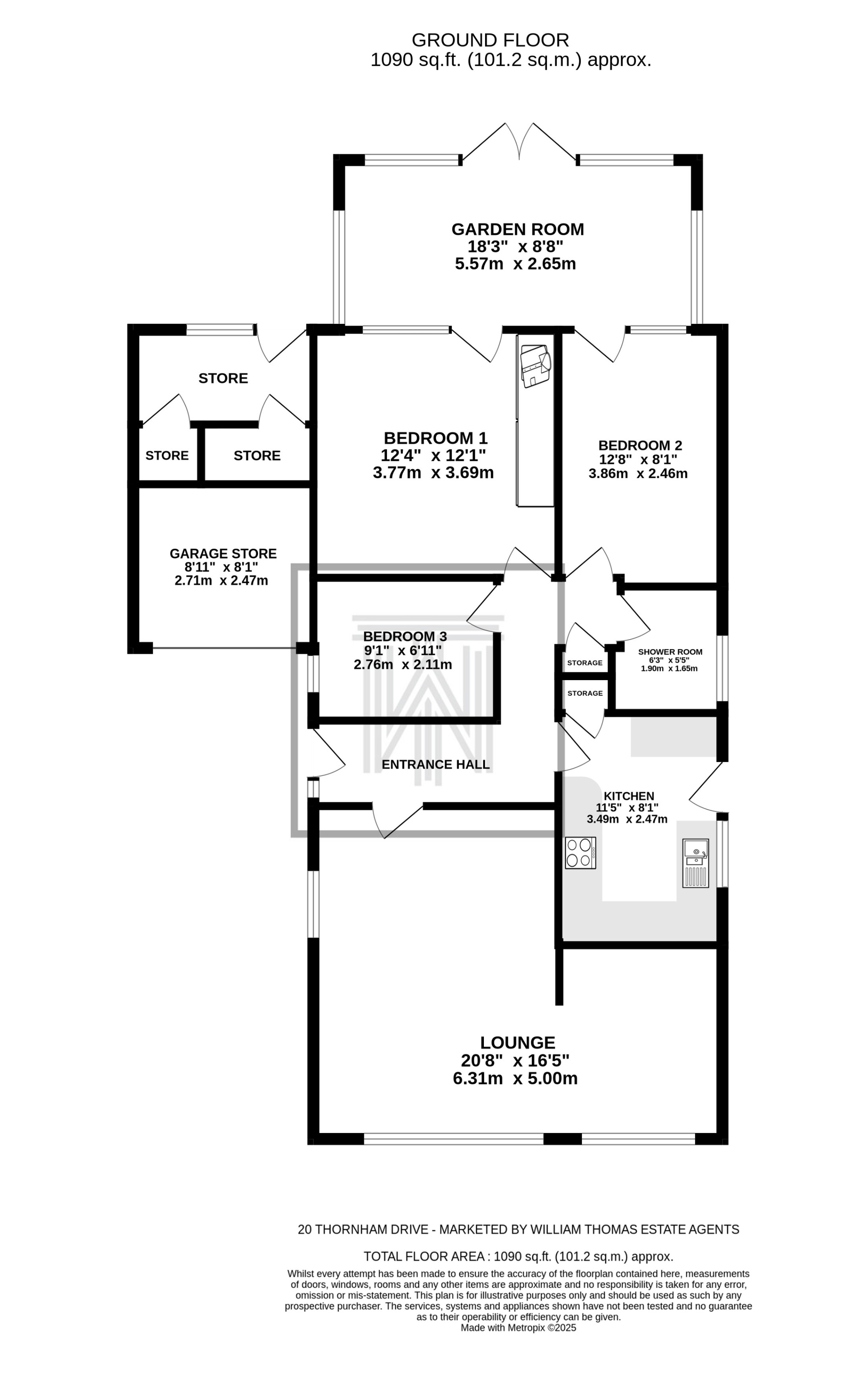 3 bedroom detached bungalow Sale Agreed in Bolton - Floorplan 1.